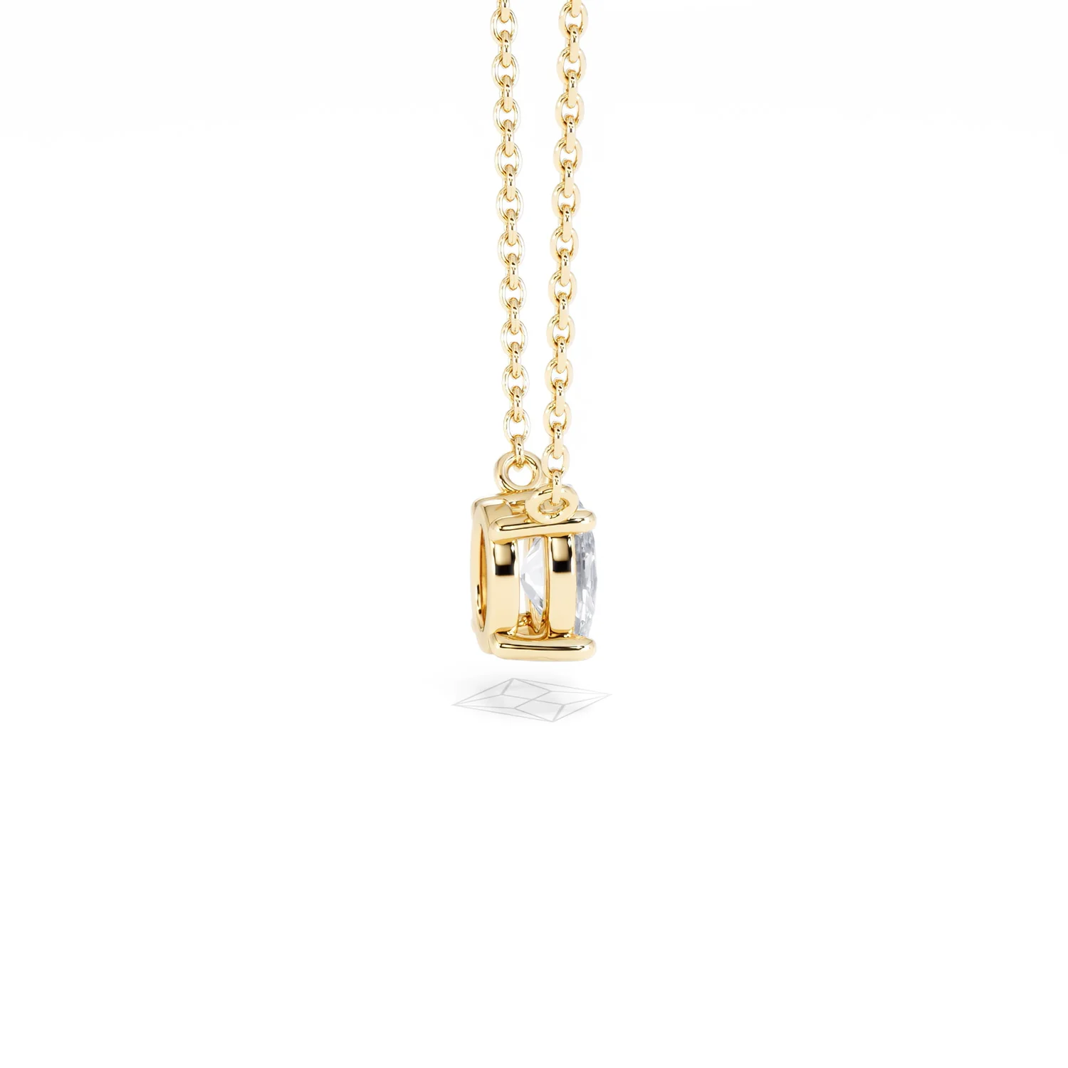 Wanderlust Floating Oval Cut Lab Diamond Solitaire Necklace 0.50ct H/SI in 9K Gold - Image 34