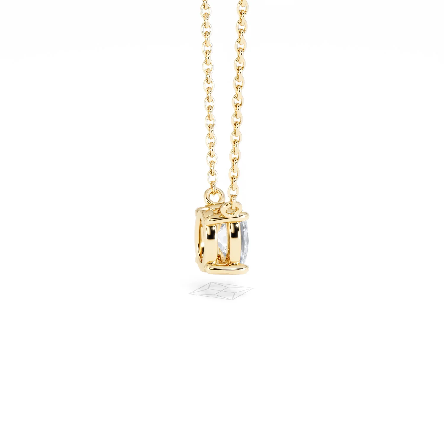Wanderlust Floating Oval Cut Lab Diamond Solitaire Necklace 0.50ct H/SI in 9K Gold - Image 35