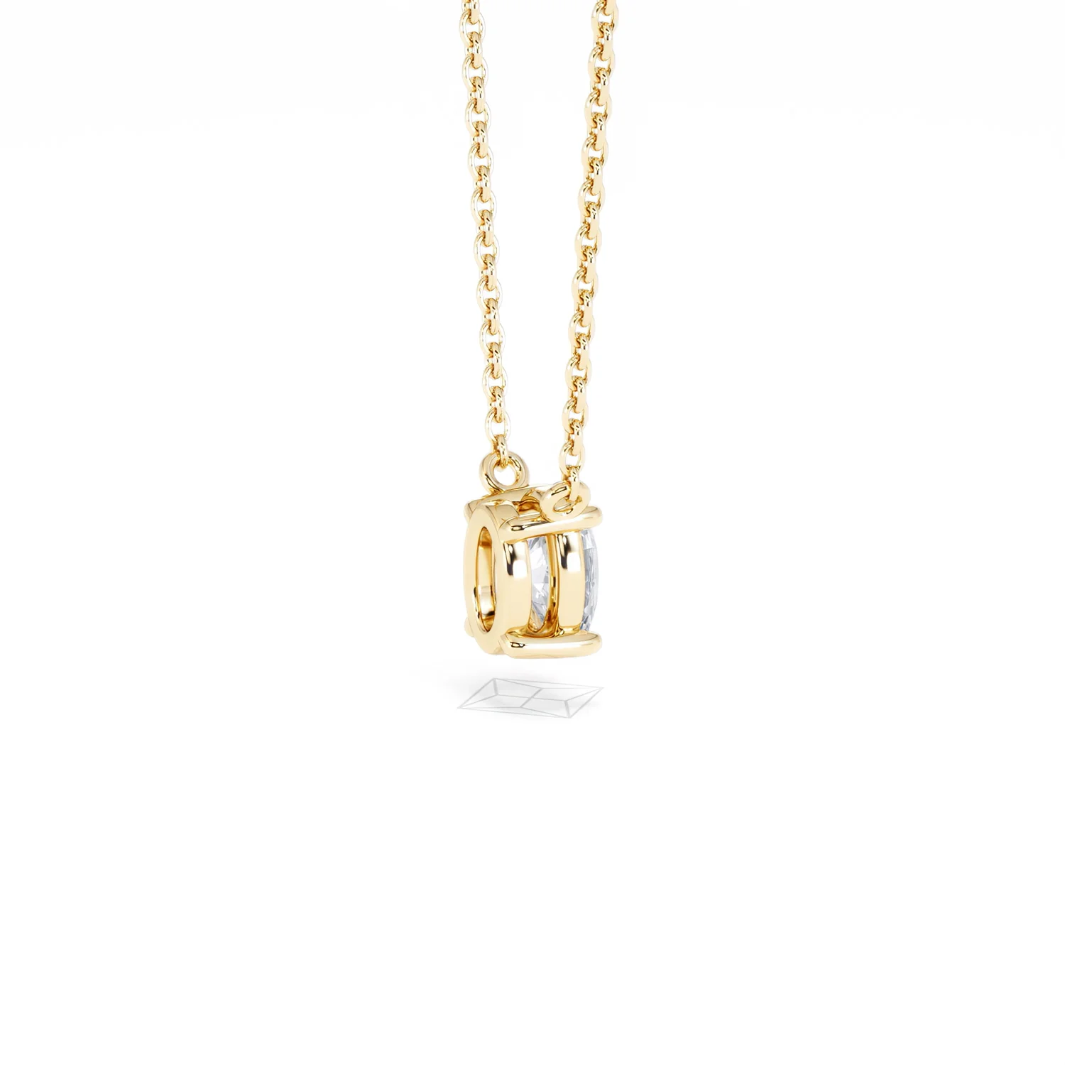 Wanderlust Floating Oval Cut Lab Diamond Solitaire Necklace 0.50ct H/SI in 9K Gold - Image 37