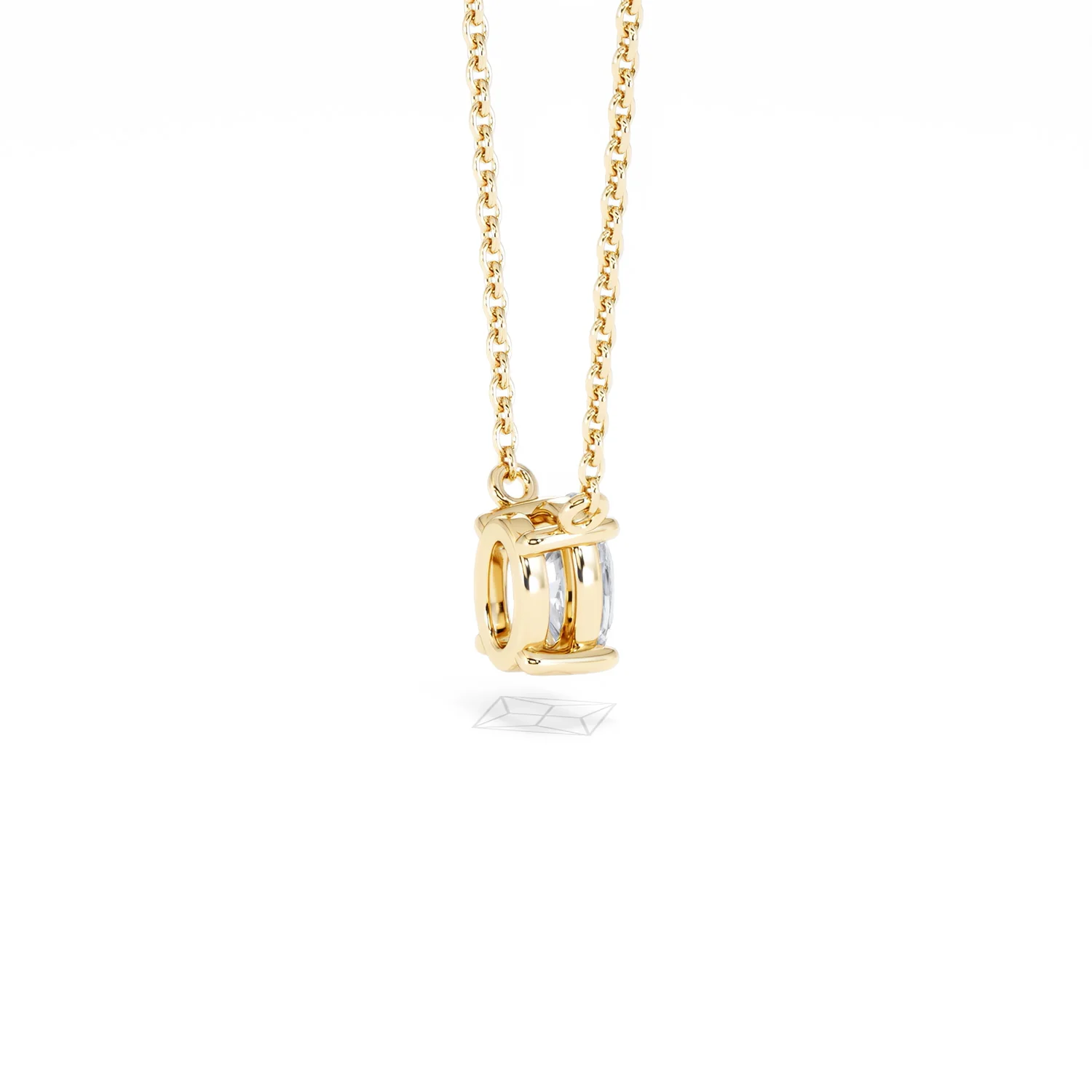 Wanderlust Floating Oval Cut Lab Diamond Solitaire Necklace 0.50ct H/SI in 9K Gold - Image 38