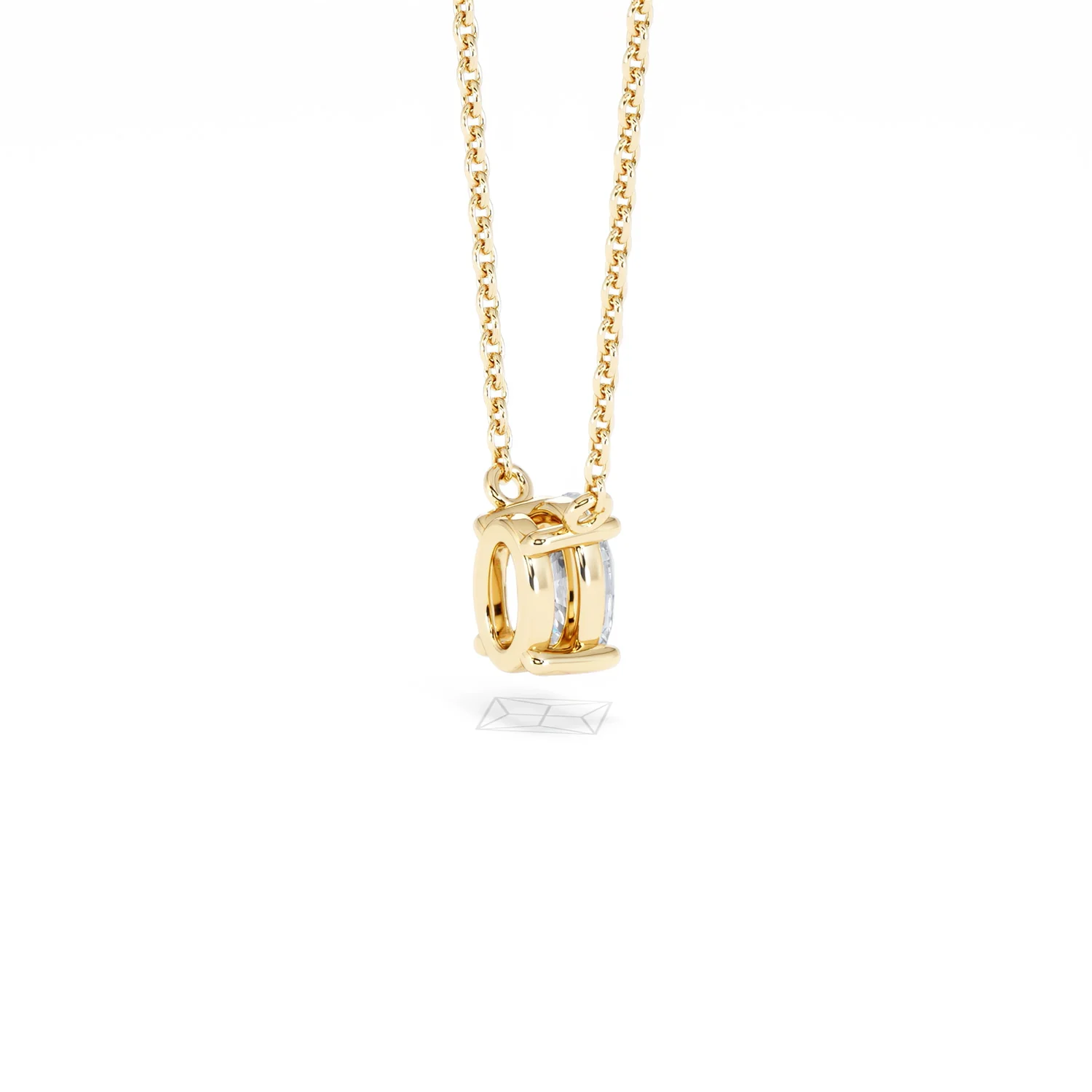 Wanderlust Floating Oval Cut Lab Diamond Solitaire Necklace 0.50ct H/SI in 9K Gold - Image 39