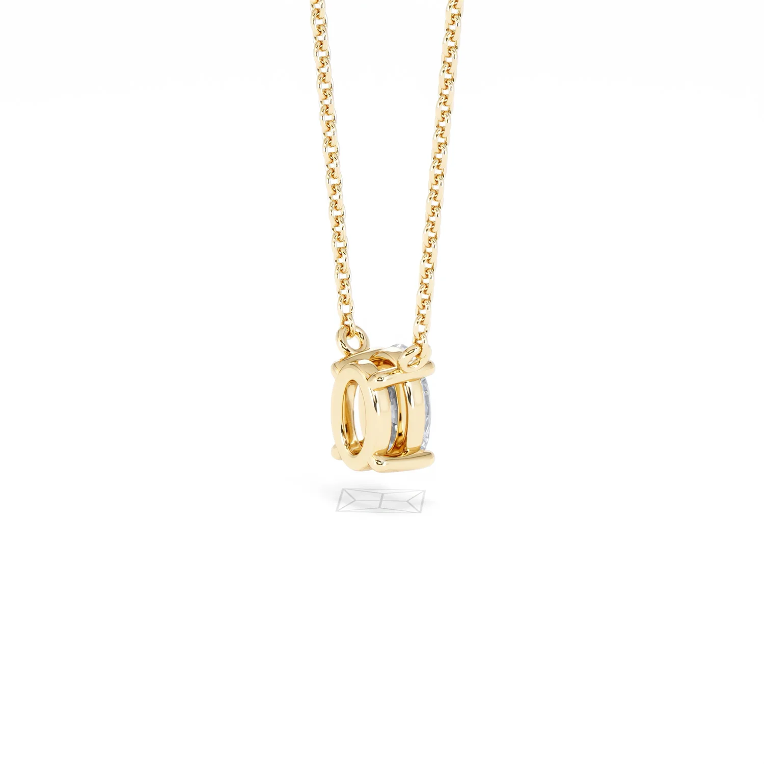 Wanderlust Floating Oval Cut Lab Diamond Solitaire Necklace 0.50ct H/SI in 9K Gold - Image 40
