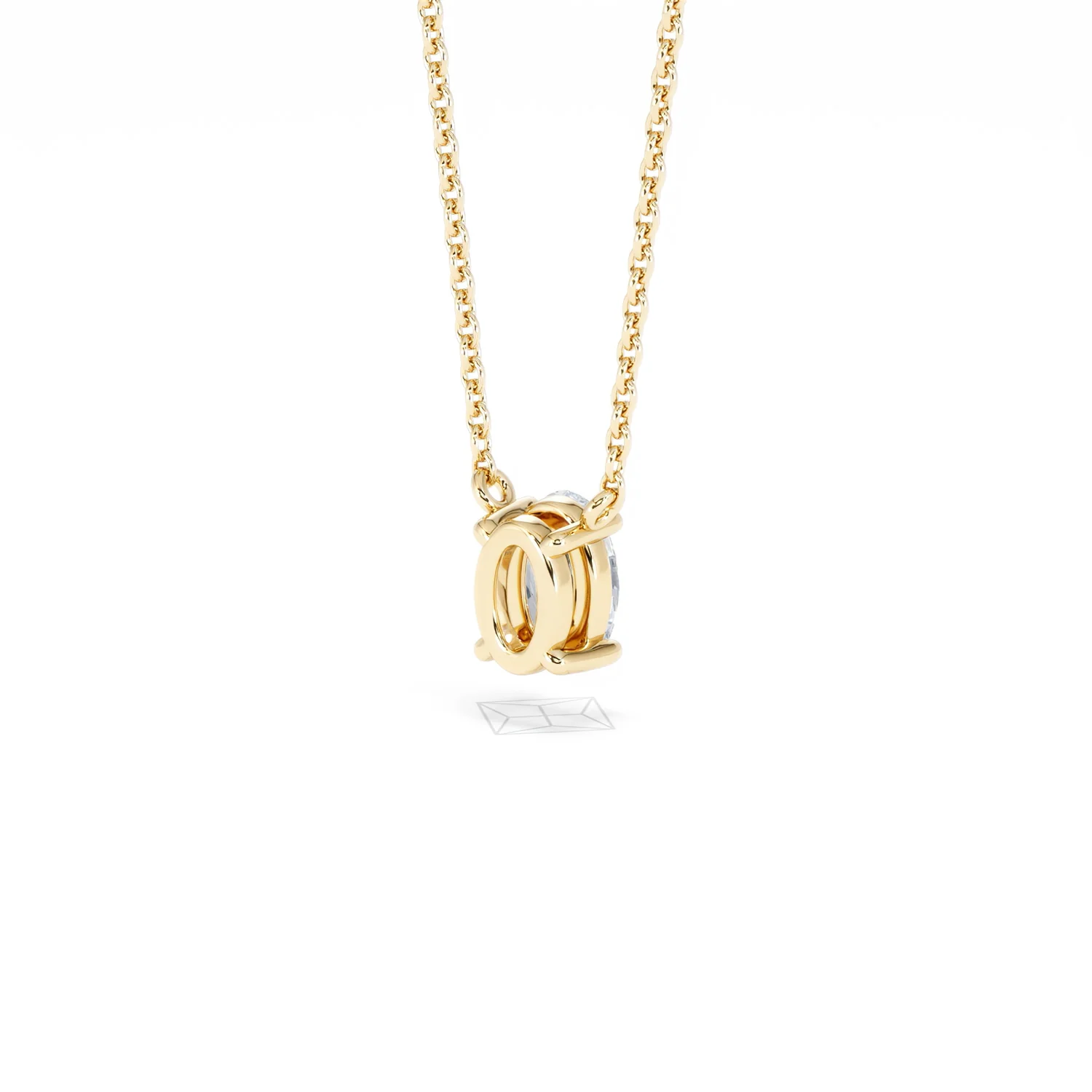 Wanderlust Floating Oval Cut Lab Diamond Solitaire Necklace 0.50ct H/SI in 9K Gold - Image 43