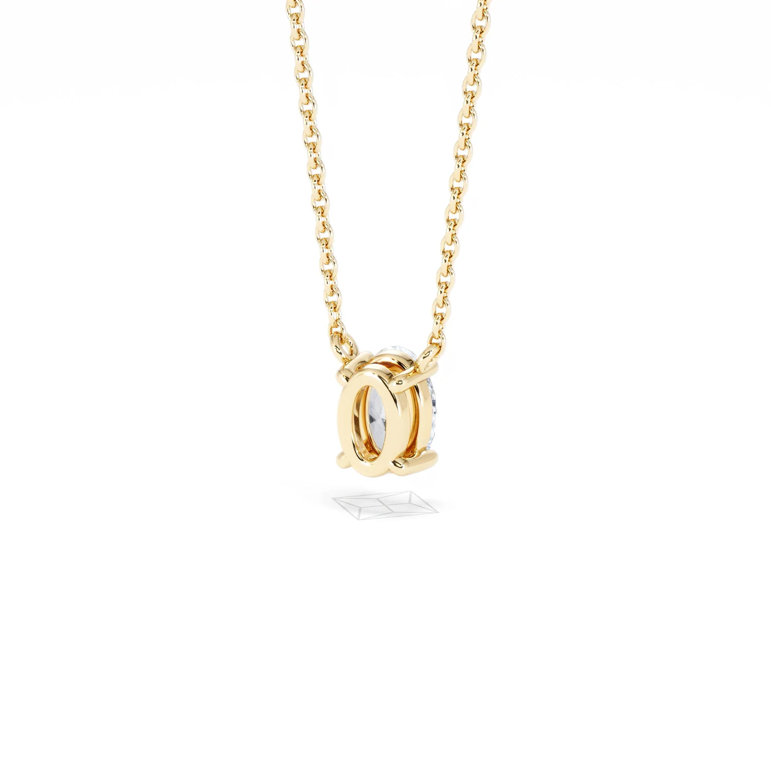 Wanderlust Floating Oval Cut Lab Diamond Solitaire Necklace 0.50ct H/SI in 9K Gold - Image 45