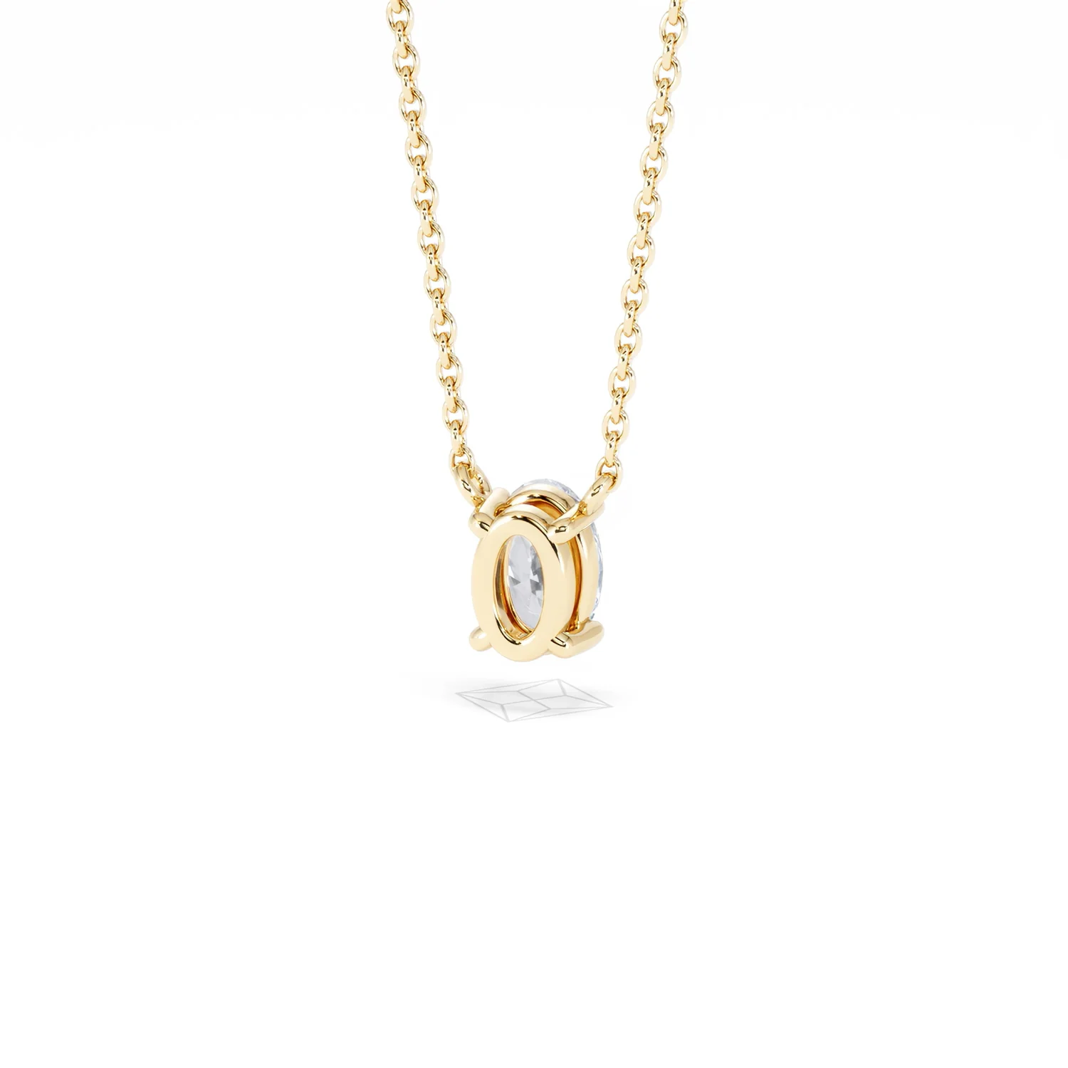 Wanderlust Floating Oval Cut Lab Diamond Solitaire Necklace 0.50ct H/SI in 9K Gold - Image 47