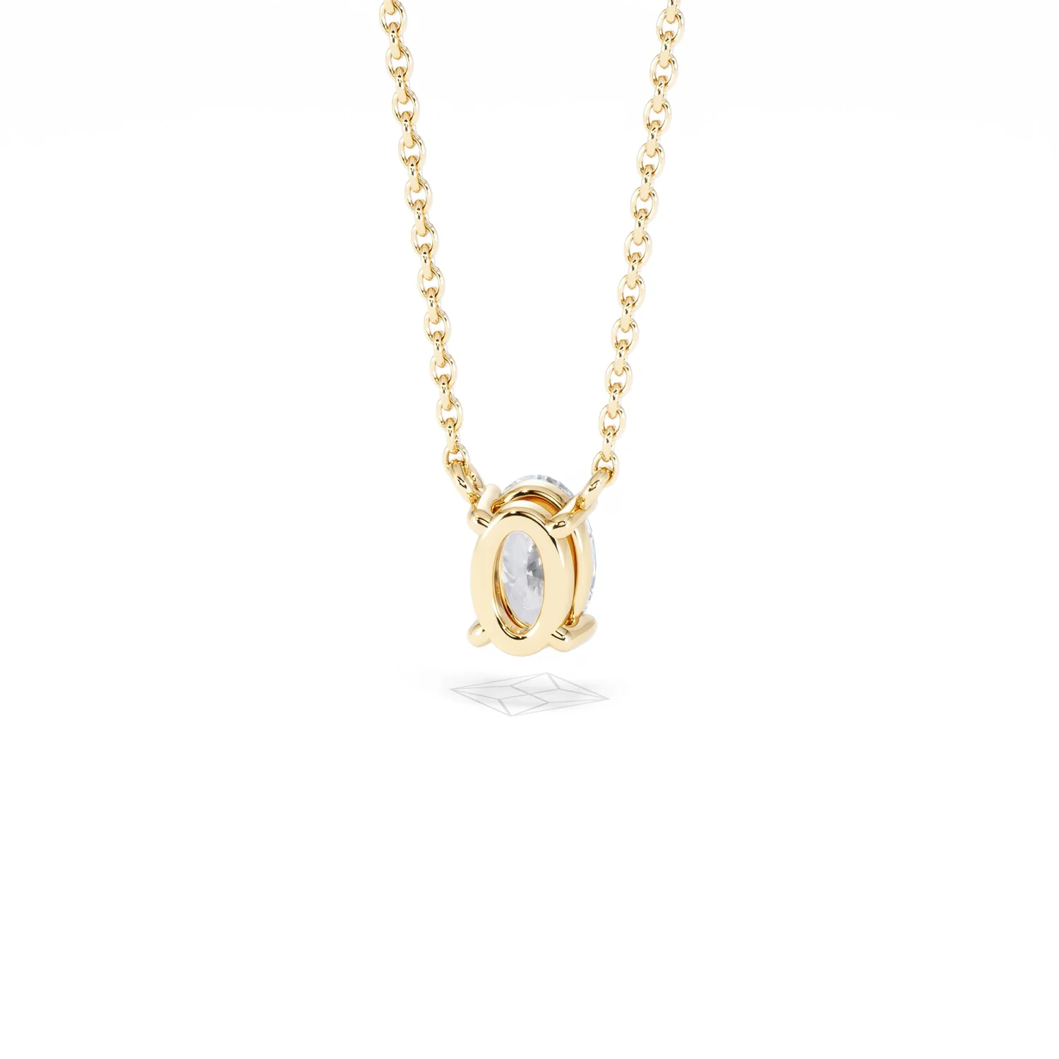 Wanderlust Floating Oval Cut Lab Diamond Solitaire Necklace 0.50ct H/SI in 9K Gold - Image 48