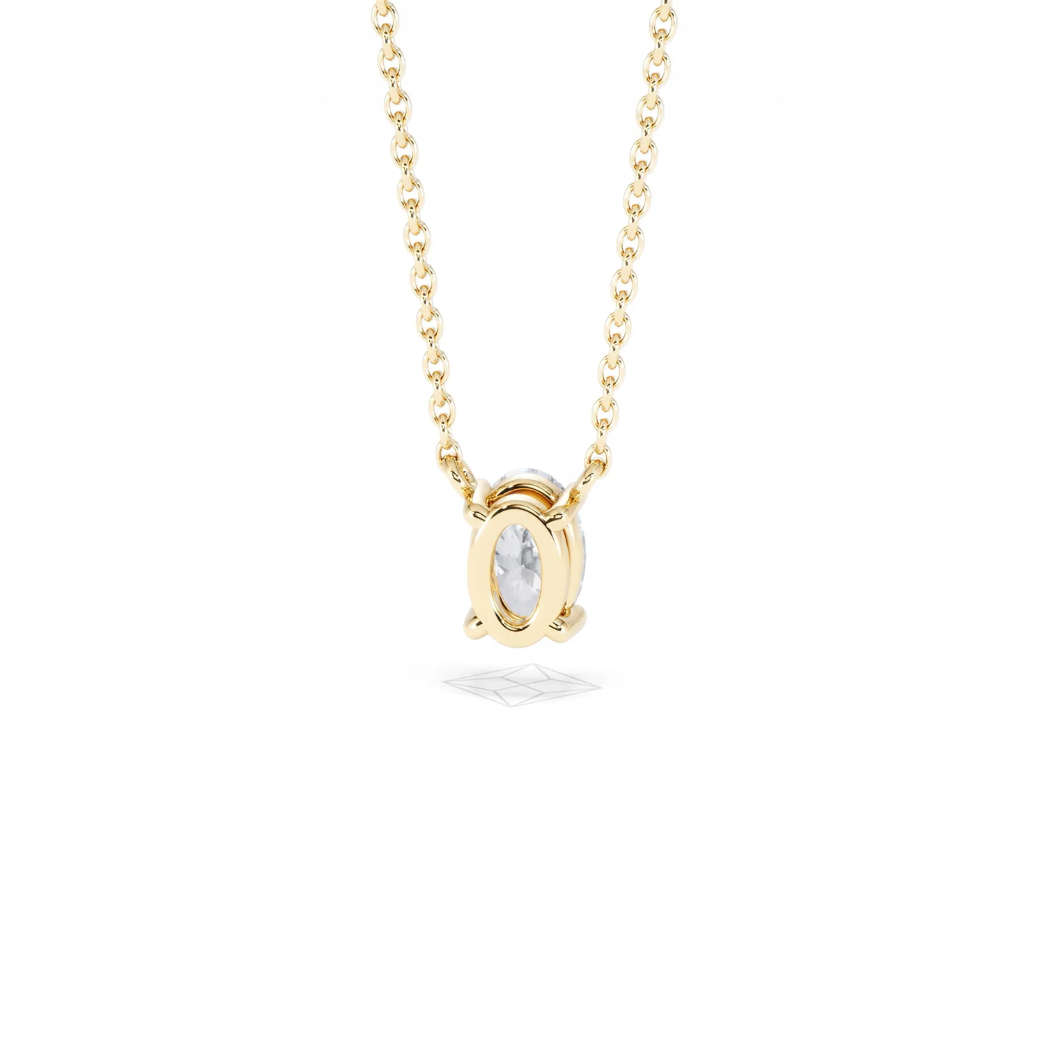 Wanderlust Floating Oval Cut Lab Diamond Solitaire Necklace 0.50ct H/SI in 9K Gold - Image 49