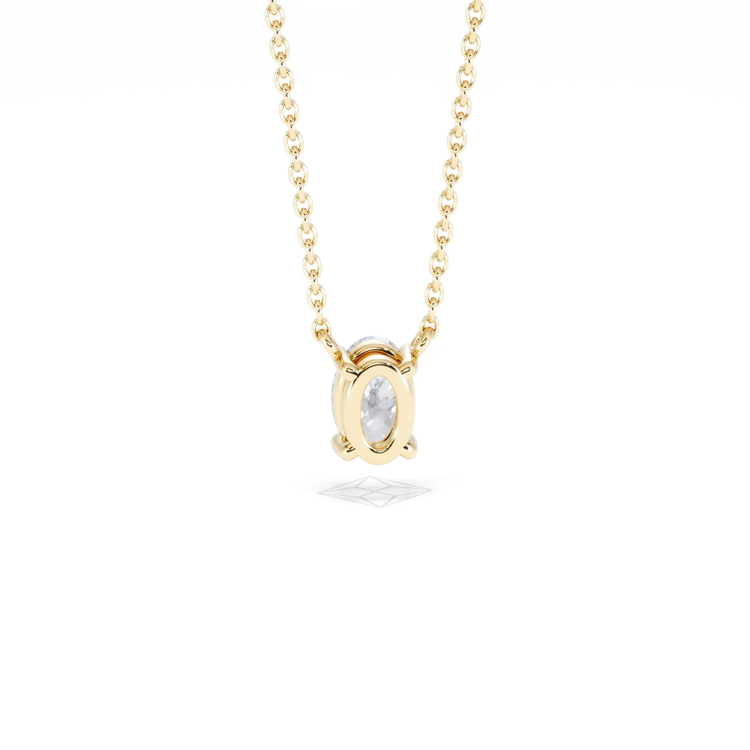 Wanderlust Floating Oval Cut Lab Diamond Solitaire Necklace 0.50ct H/SI in 9K Gold - Image 52