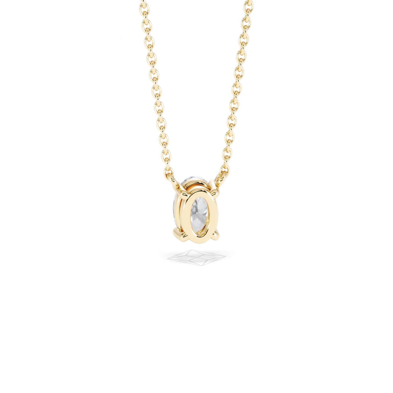 Wanderlust Floating Oval Cut Lab Diamond Solitaire Necklace 0.50ct H/SI in 9K Gold - Image 53