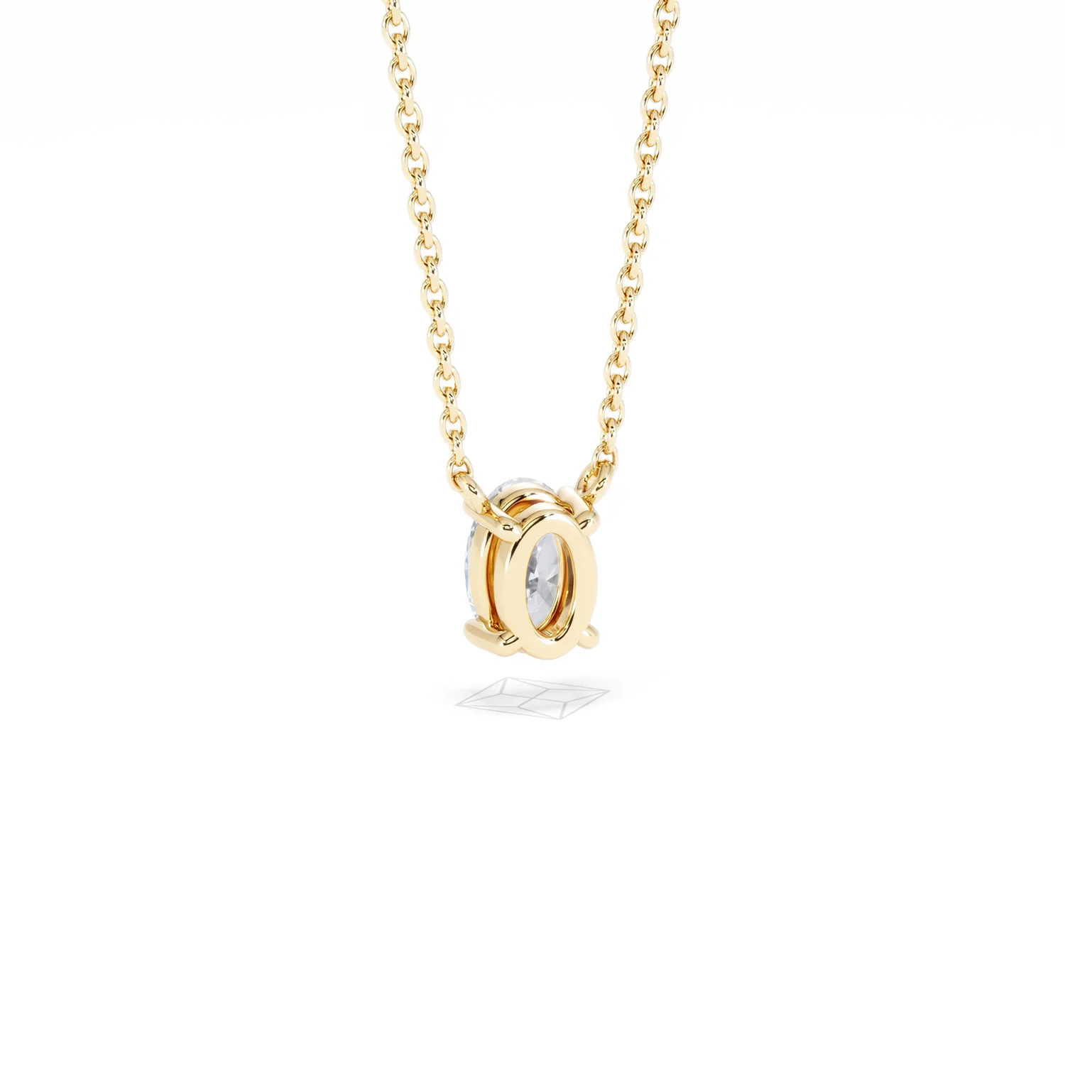Wanderlust Floating Oval Cut Lab Diamond Solitaire Necklace 0.50ct H/SI in 9K Gold - Image 55