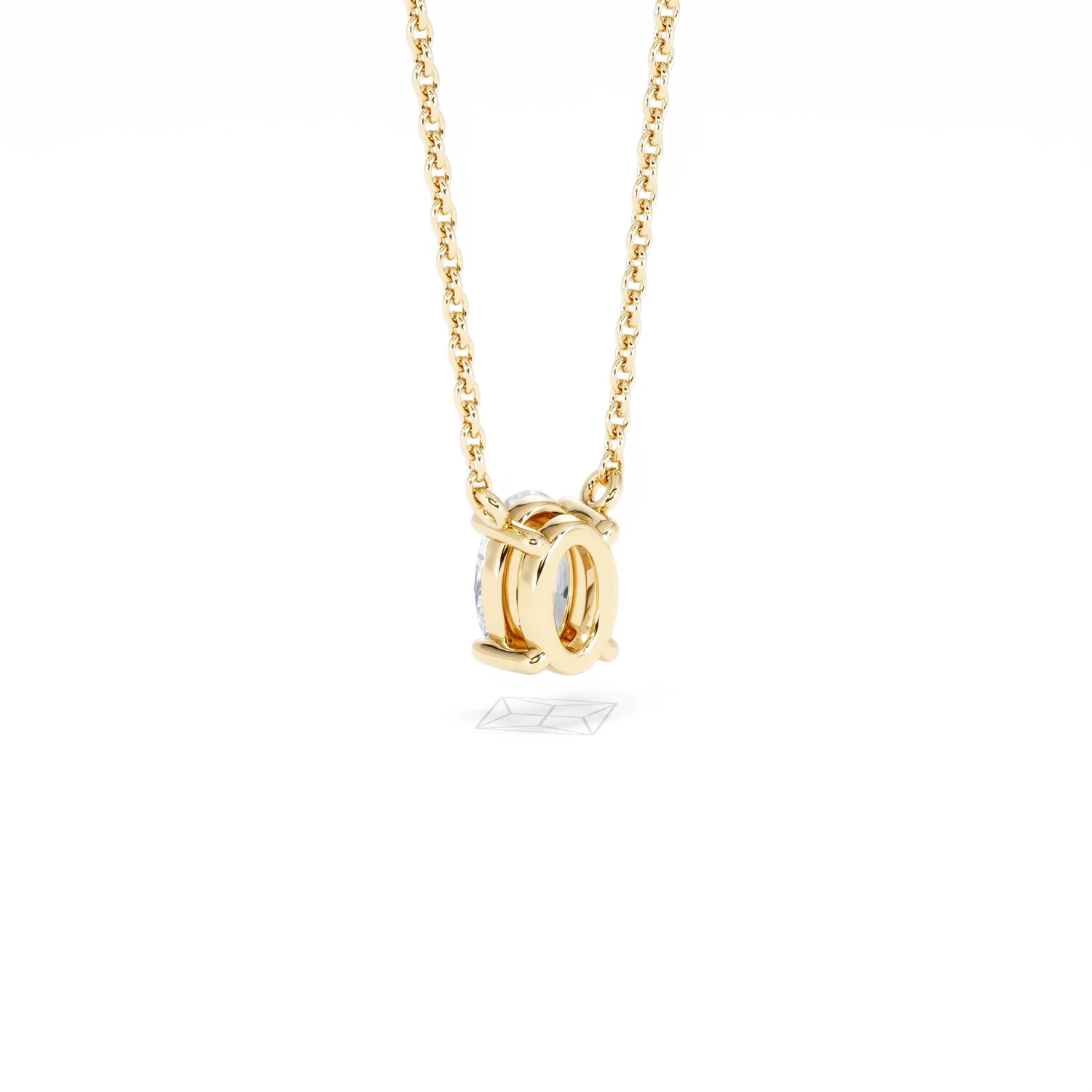 Wanderlust Floating Oval Cut Lab Diamond Solitaire Necklace 0.50ct H/SI in 9K Gold - Image 58