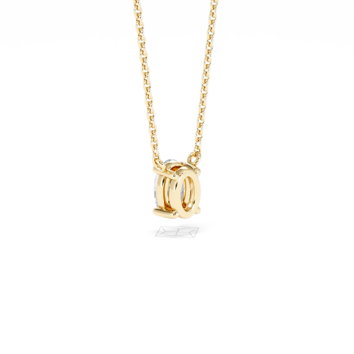 Wanderlust Floating Oval Cut Lab Diamond Solitaire Necklace 0.50ct H/SI in 9K Gold - Image 59