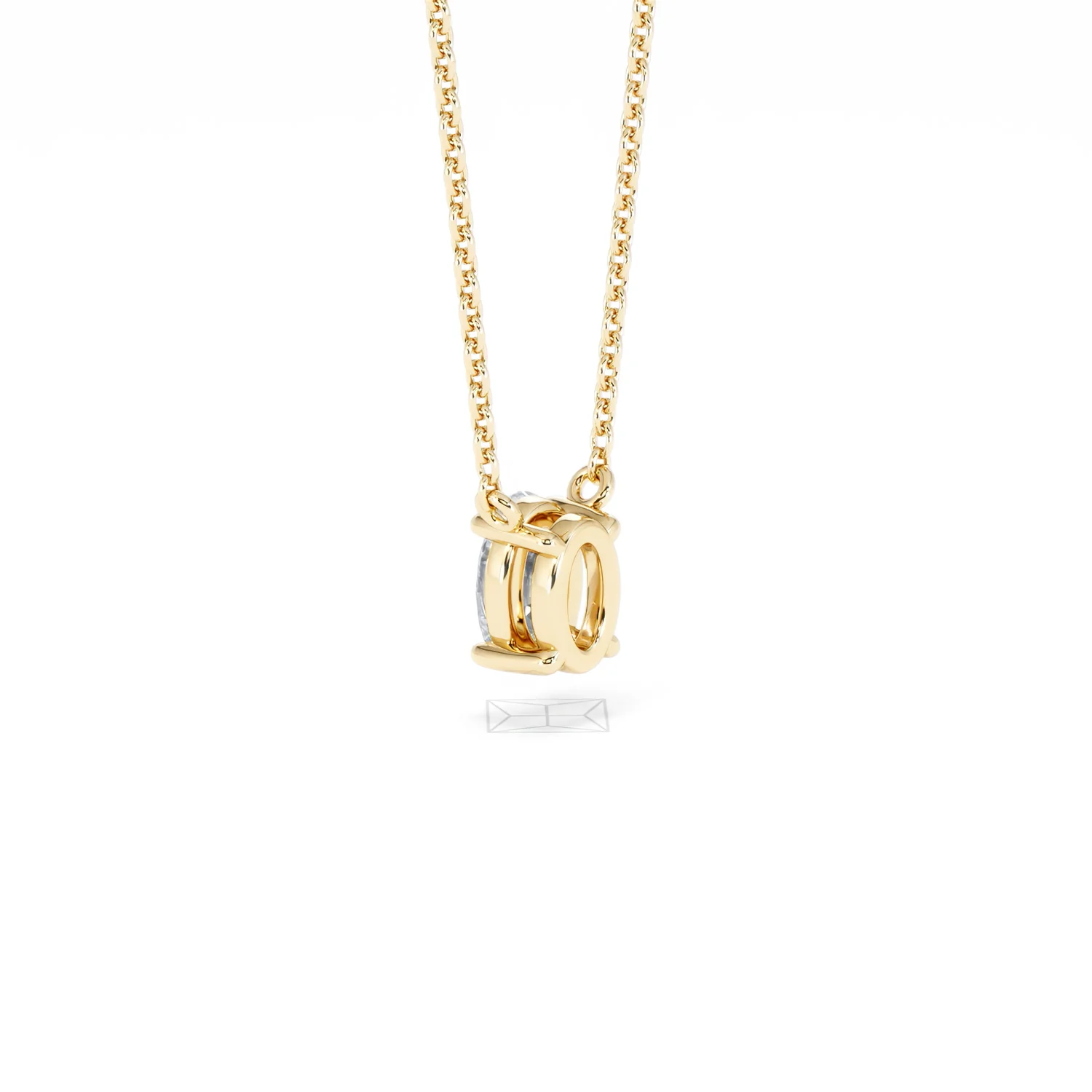 Wanderlust Floating Oval Cut Lab Diamond Solitaire Necklace 0.50ct H/SI in 9K Gold - Image 61