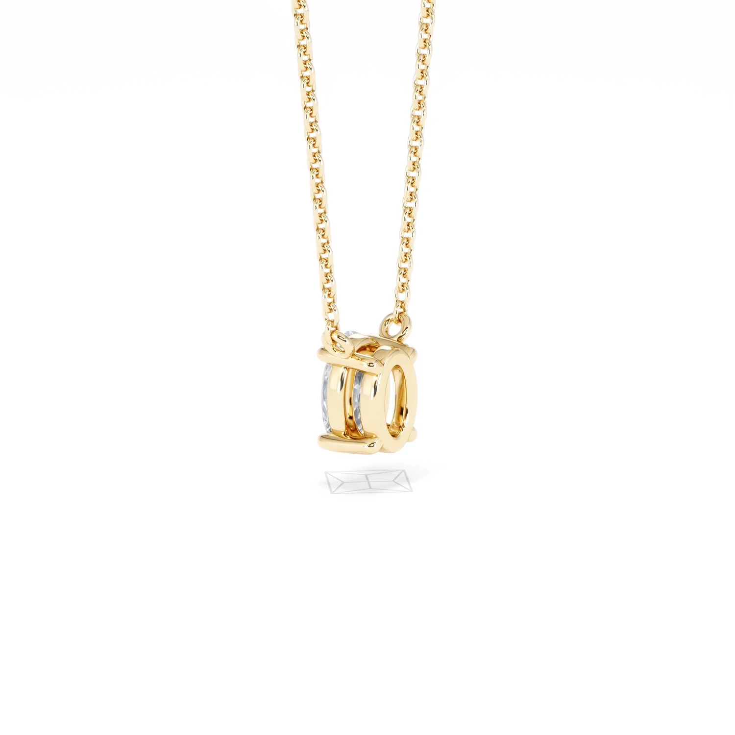 Wanderlust Floating Oval Cut Lab Diamond Solitaire Necklace 0.50ct H/SI in 9K Gold - Image 62