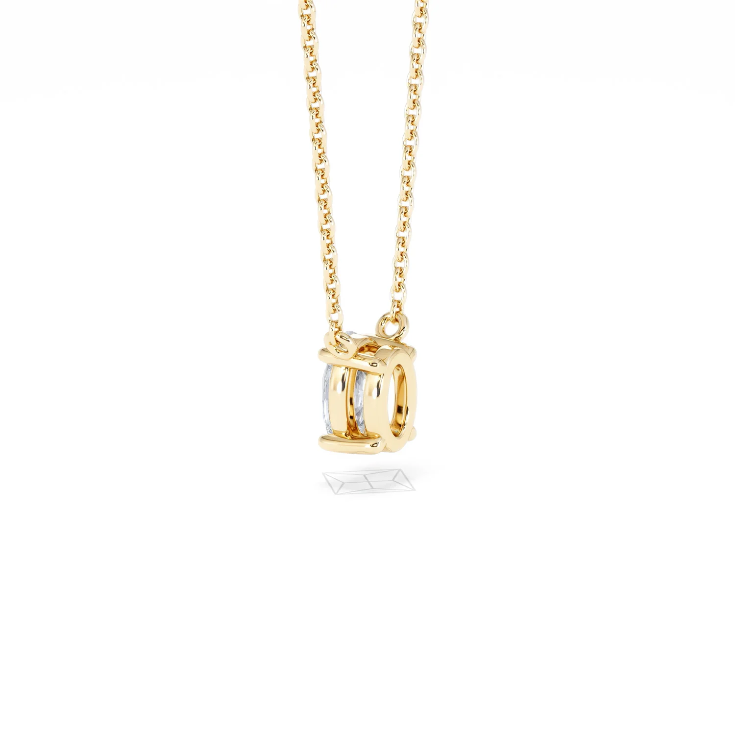 Wanderlust Floating Oval Cut Lab Diamond Solitaire Necklace 0.50ct H/SI in 9K Gold - Image 63
