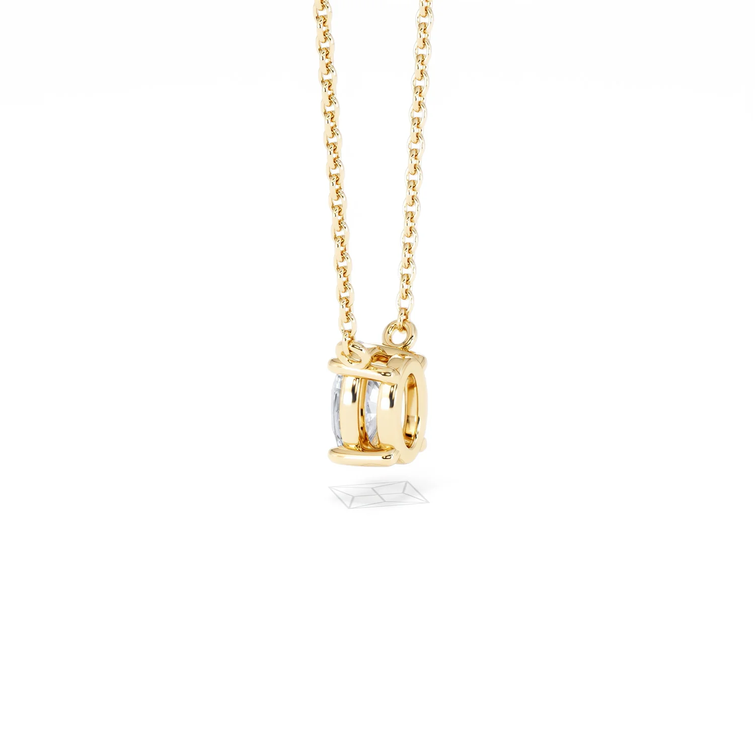 Wanderlust Floating Oval Cut Lab Diamond Solitaire Necklace 0.50ct H/SI in 9K Gold - Image 64