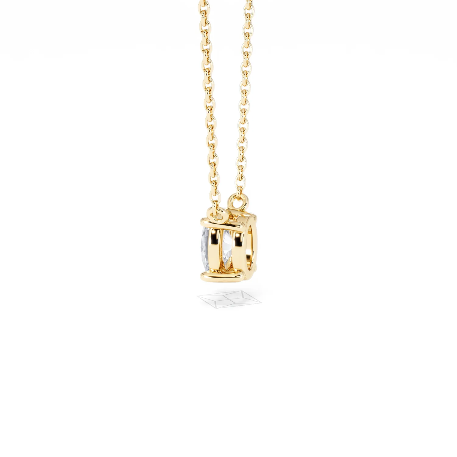 Wanderlust Floating Oval Cut Lab Diamond Solitaire Necklace 0.50ct H/SI in 9K Gold - Image 66