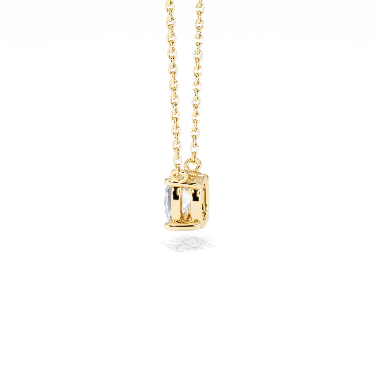 Wanderlust Floating Oval Cut Lab Diamond Solitaire Necklace 0.50ct H/SI in 9K Gold - Image 67