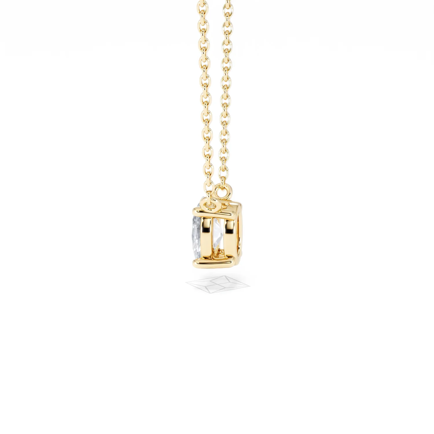 Wanderlust Floating Oval Cut Lab Diamond Solitaire Necklace 0.50ct H/SI in 9K Gold - Image 68