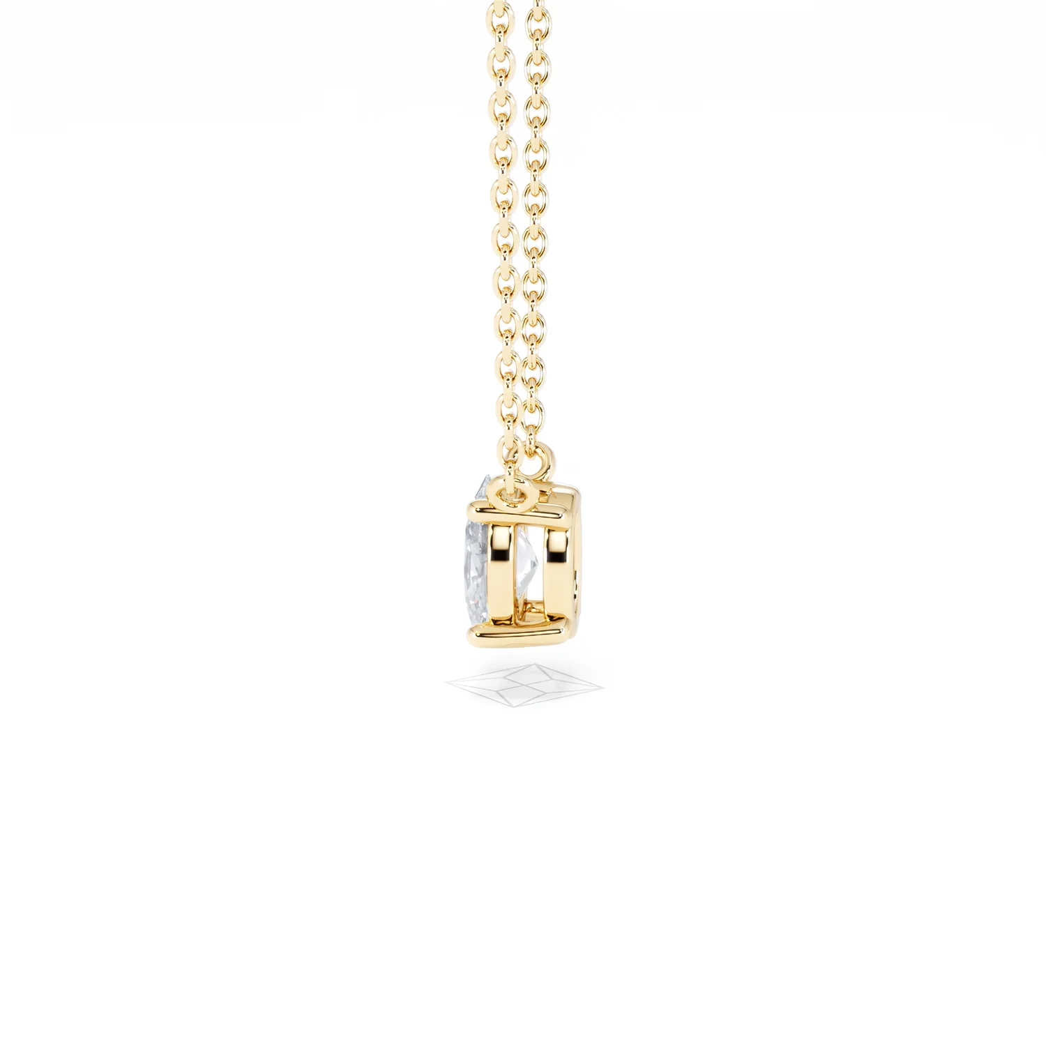 Wanderlust Floating Oval Cut Lab Diamond Solitaire Necklace 0.50ct H/SI in 9K Gold - Image 69