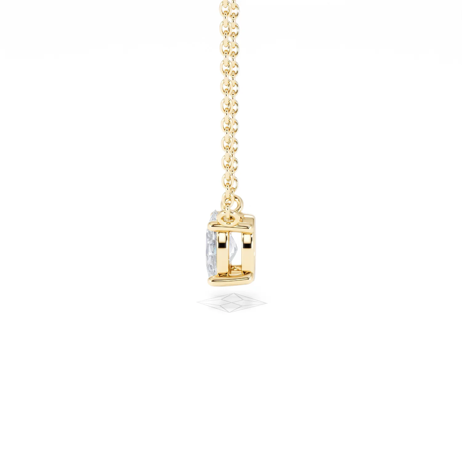 Wanderlust Floating Oval Cut Lab Diamond Solitaire Necklace 0.50ct H/SI in 9K Gold - Image 70