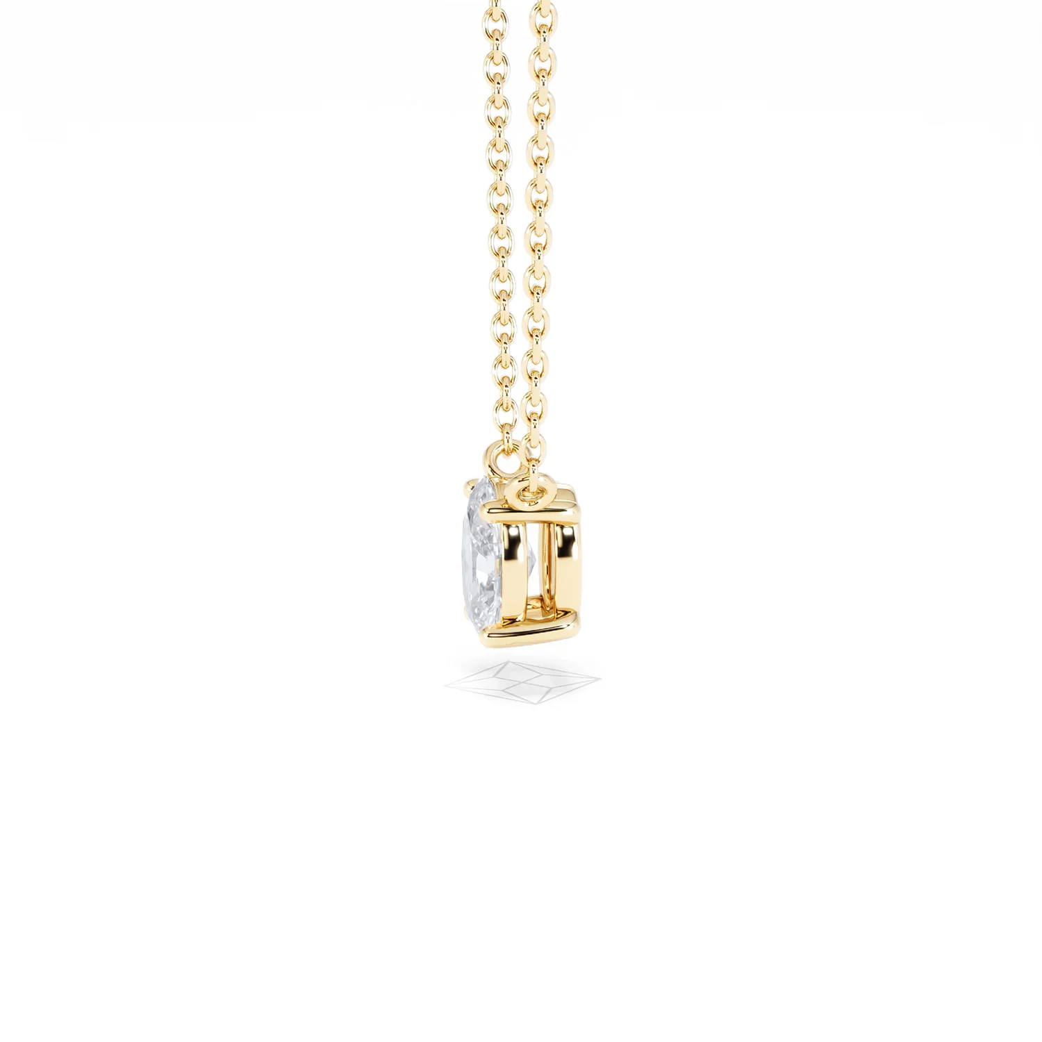 Wanderlust Floating Oval Cut Lab Diamond Solitaire Necklace 0.50ct H/SI in 9K Gold - Image 73