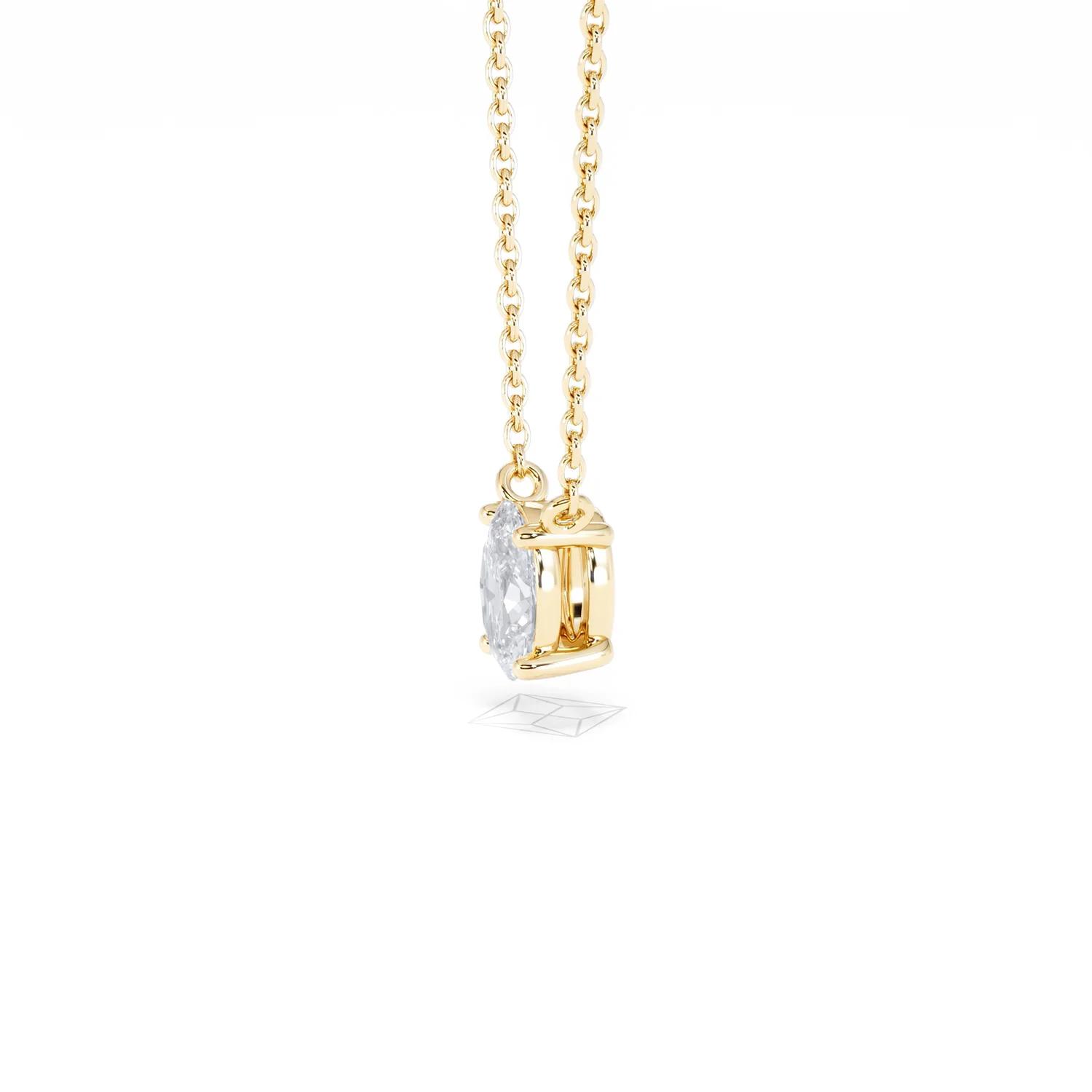 Wanderlust Floating Oval Cut Lab Diamond Solitaire Necklace 0.50ct H/SI in 9K Gold - Image 75