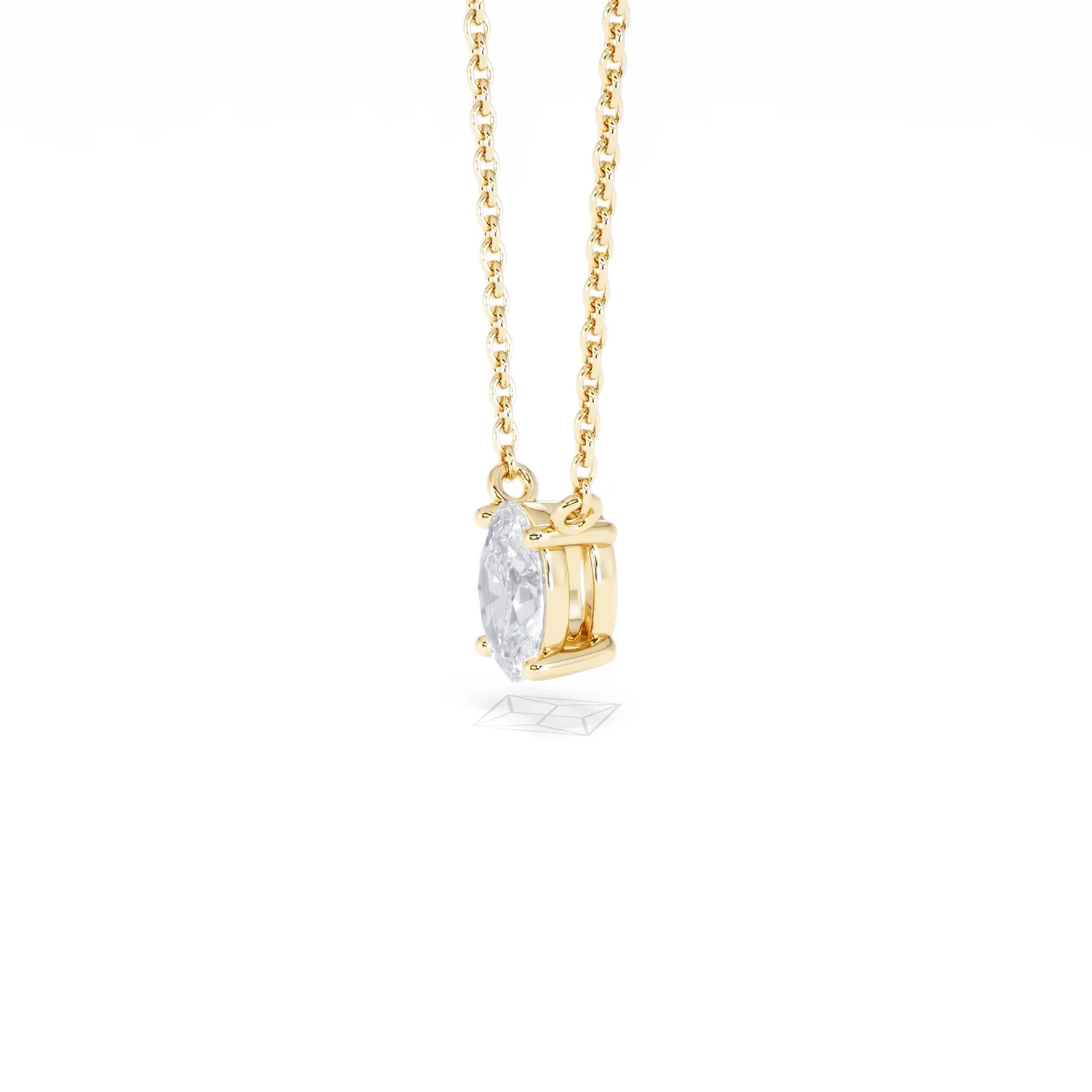 Wanderlust Floating Oval Cut Lab Diamond Solitaire Necklace 0.50ct H/SI in 9K Gold - Image 77