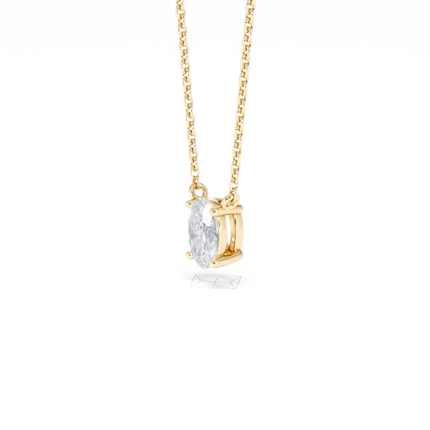 Wanderlust Floating Oval Cut Lab Diamond Solitaire Necklace 0.50ct H/SI in 9K Gold - Image 79