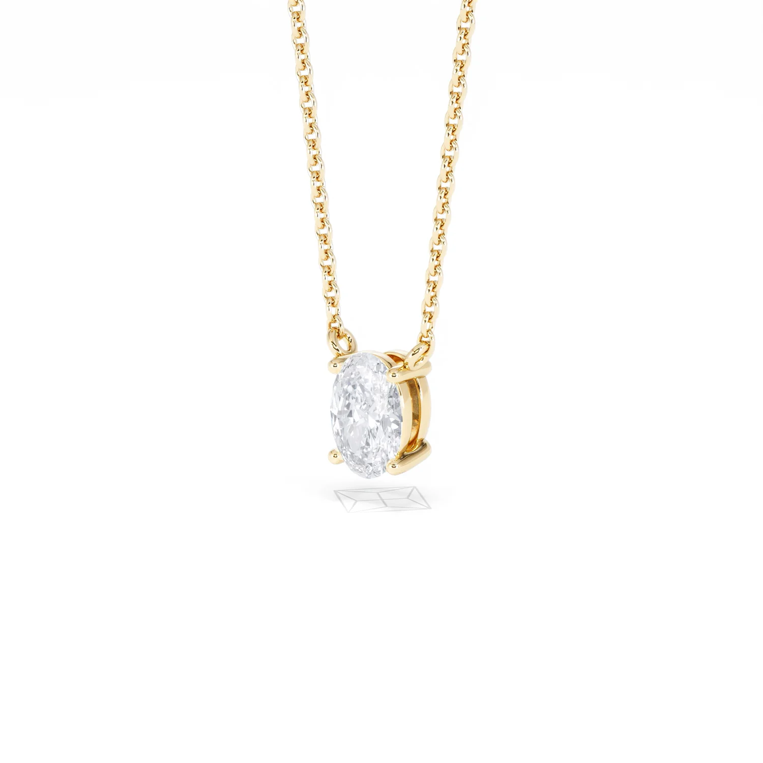 Wanderlust Floating Oval Cut Lab Diamond Solitaire Necklace 0.50ct H/SI in 9K Gold - Image 83