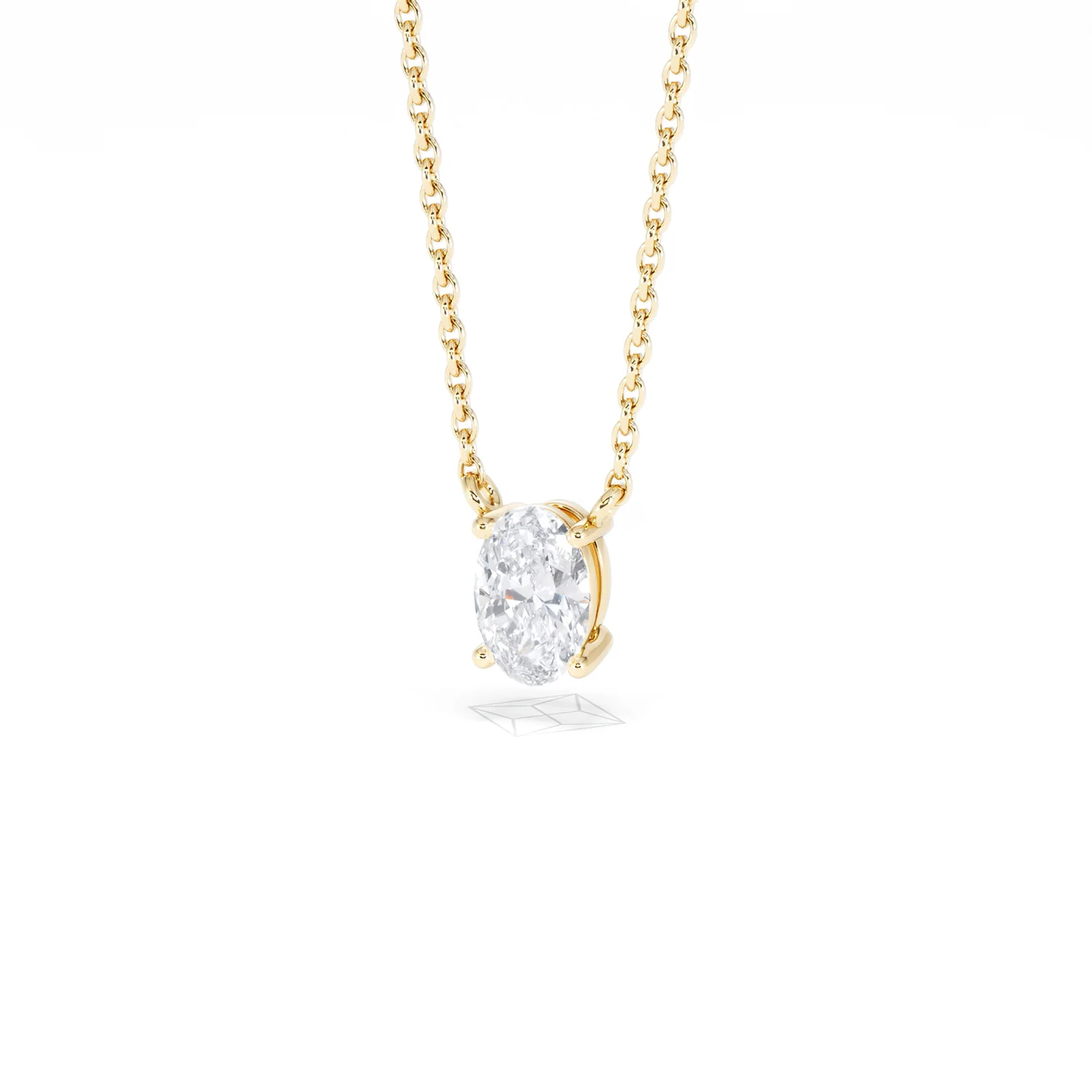 Wanderlust Floating Oval Cut Lab Diamond Solitaire Necklace 0.50ct H/SI in 9K Gold - Image 86