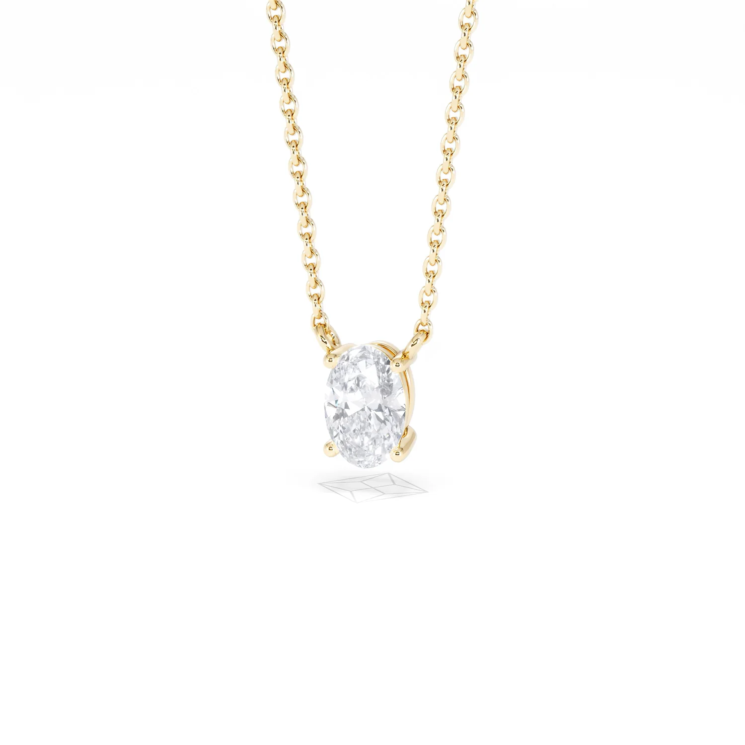 Wanderlust Floating Oval Cut Lab Diamond Solitaire Necklace 0.50ct H/SI in 9K Gold - Image 87
