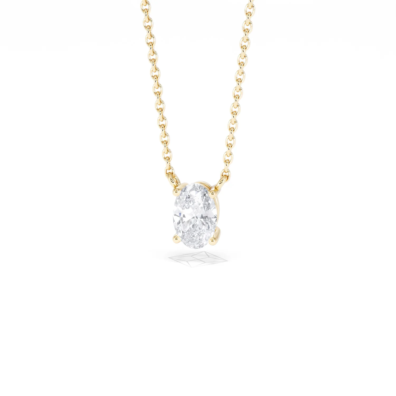 Wanderlust Floating Oval Cut Lab Diamond Solitaire Necklace 0.50ct H/SI in 9K Gold - Image 88