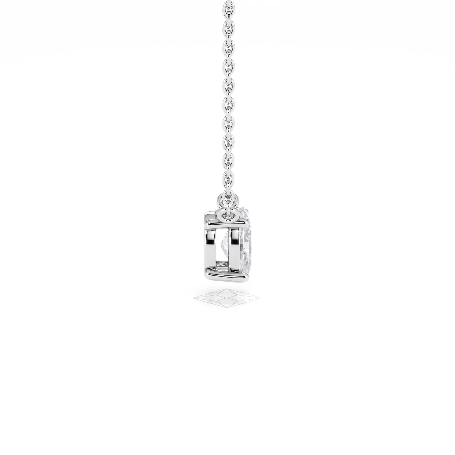 Wanderlust Floating Oval Cut Lab Diamond Solitaire Necklace 0.50ct H/SI in 9K White Gold - Image 30