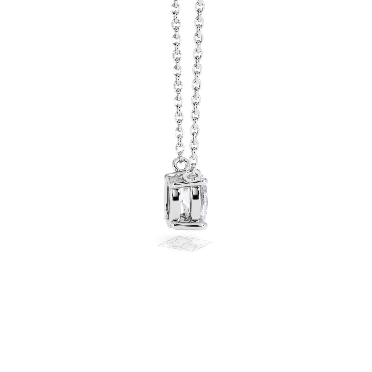 Wanderlust Floating Oval Cut Lab Diamond Solitaire Necklace 0.50ct H/SI in 9K White Gold - Image 33
