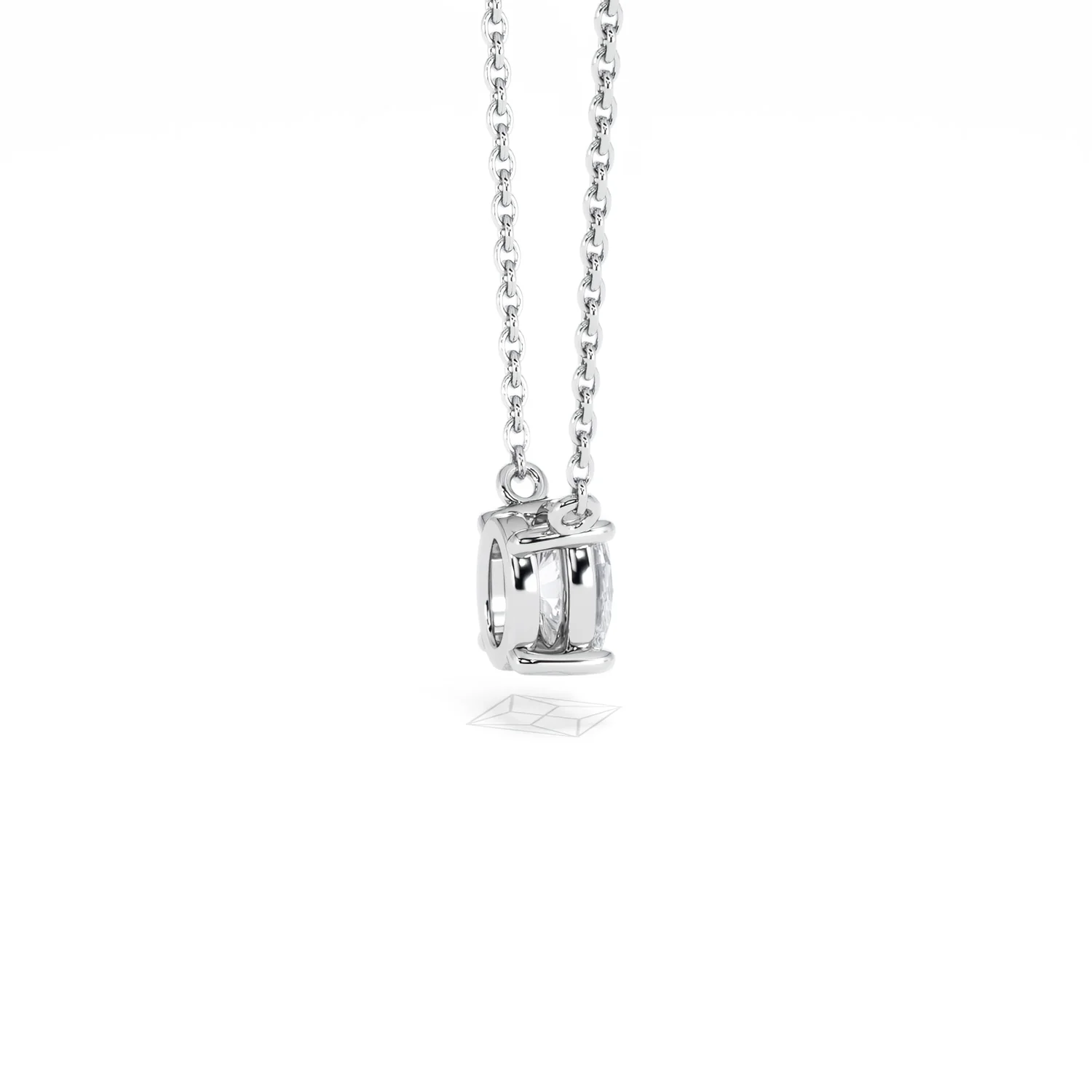 Wanderlust Floating Oval Cut Lab Diamond Solitaire Necklace 0.50ct H/SI in 9K White Gold - Image 35