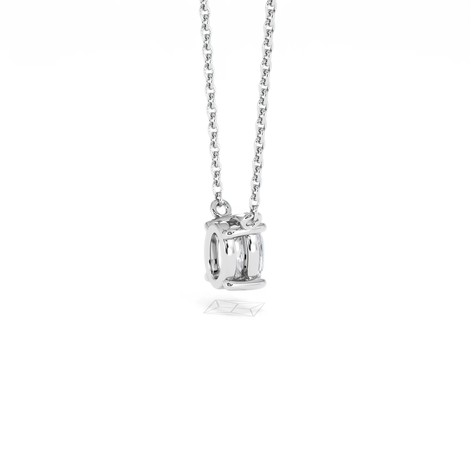 Wanderlust Floating Oval Cut Lab Diamond Solitaire Necklace 0.50ct H/SI in 9K White Gold - Image 37