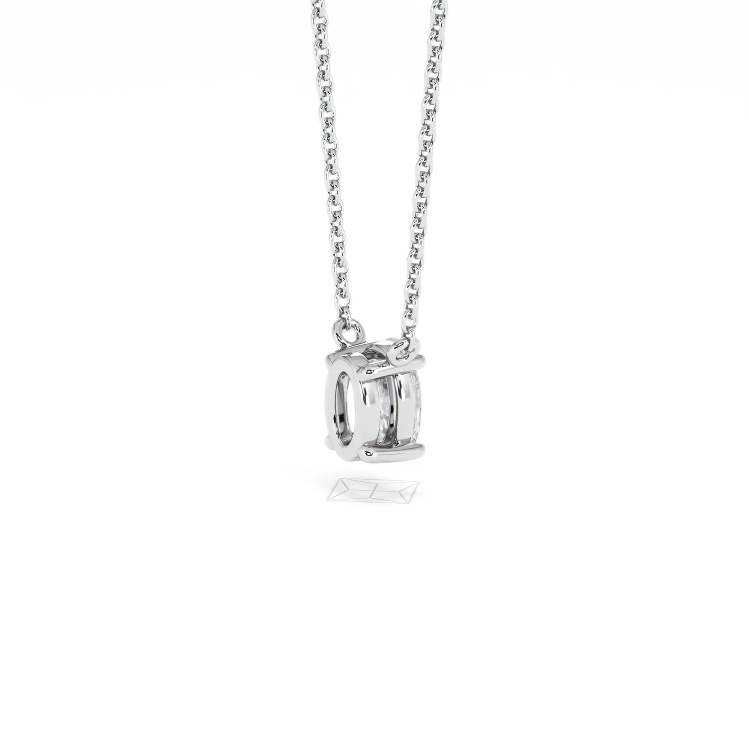 Wanderlust Floating Oval Cut Lab Diamond Solitaire Necklace 0.50ct H/SI in 9K White Gold - Image 38