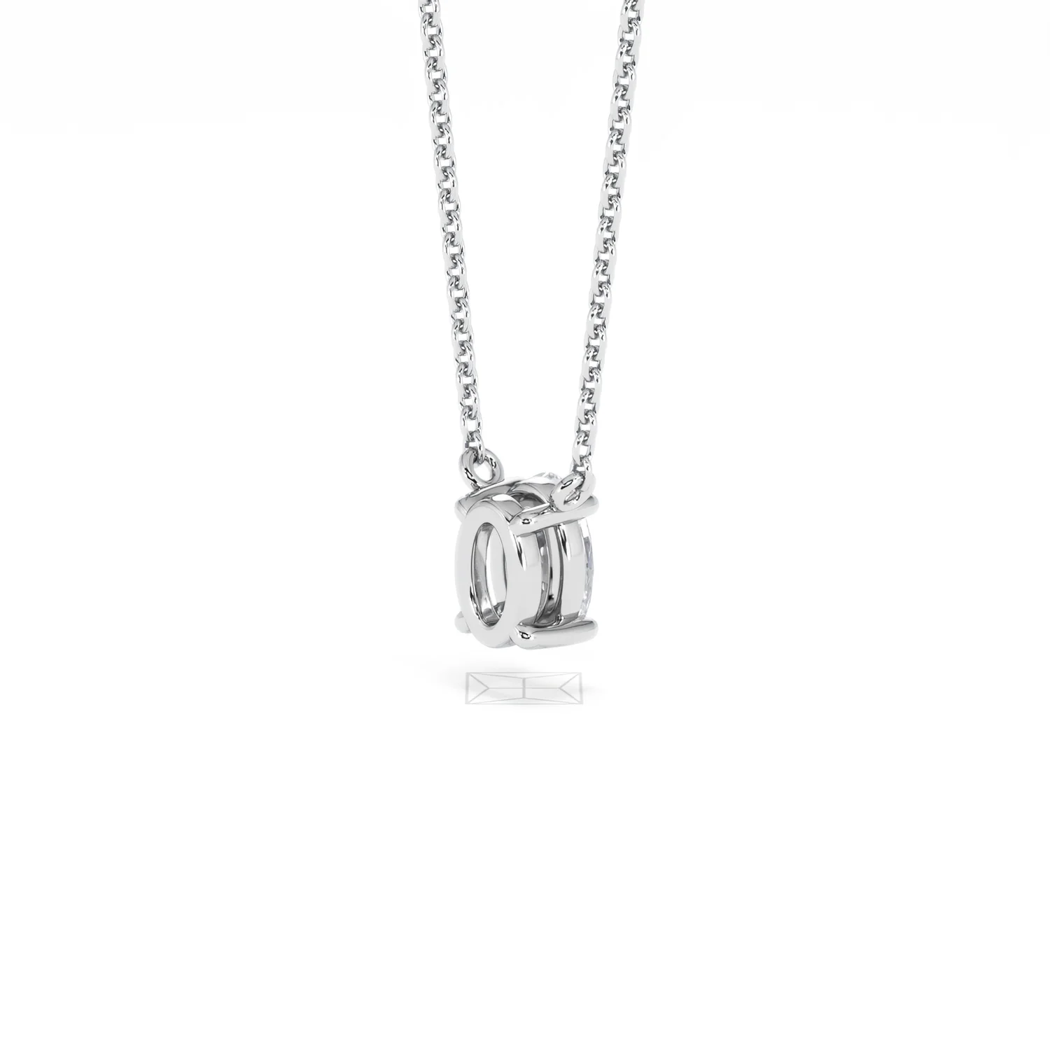 Wanderlust Floating Oval Cut Lab Diamond Solitaire Necklace 0.50ct H/SI in 9K White Gold - Image 40