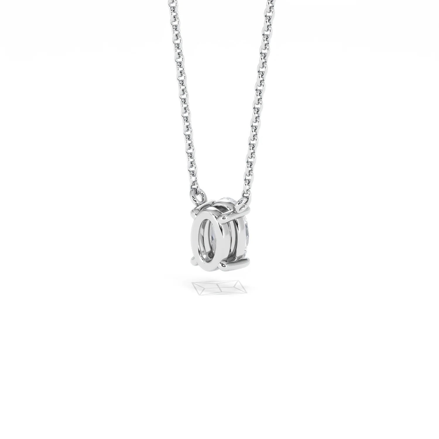 Wanderlust Floating Oval Cut Lab Diamond Solitaire Necklace 0.50ct H/SI in 9K White Gold - Image 42