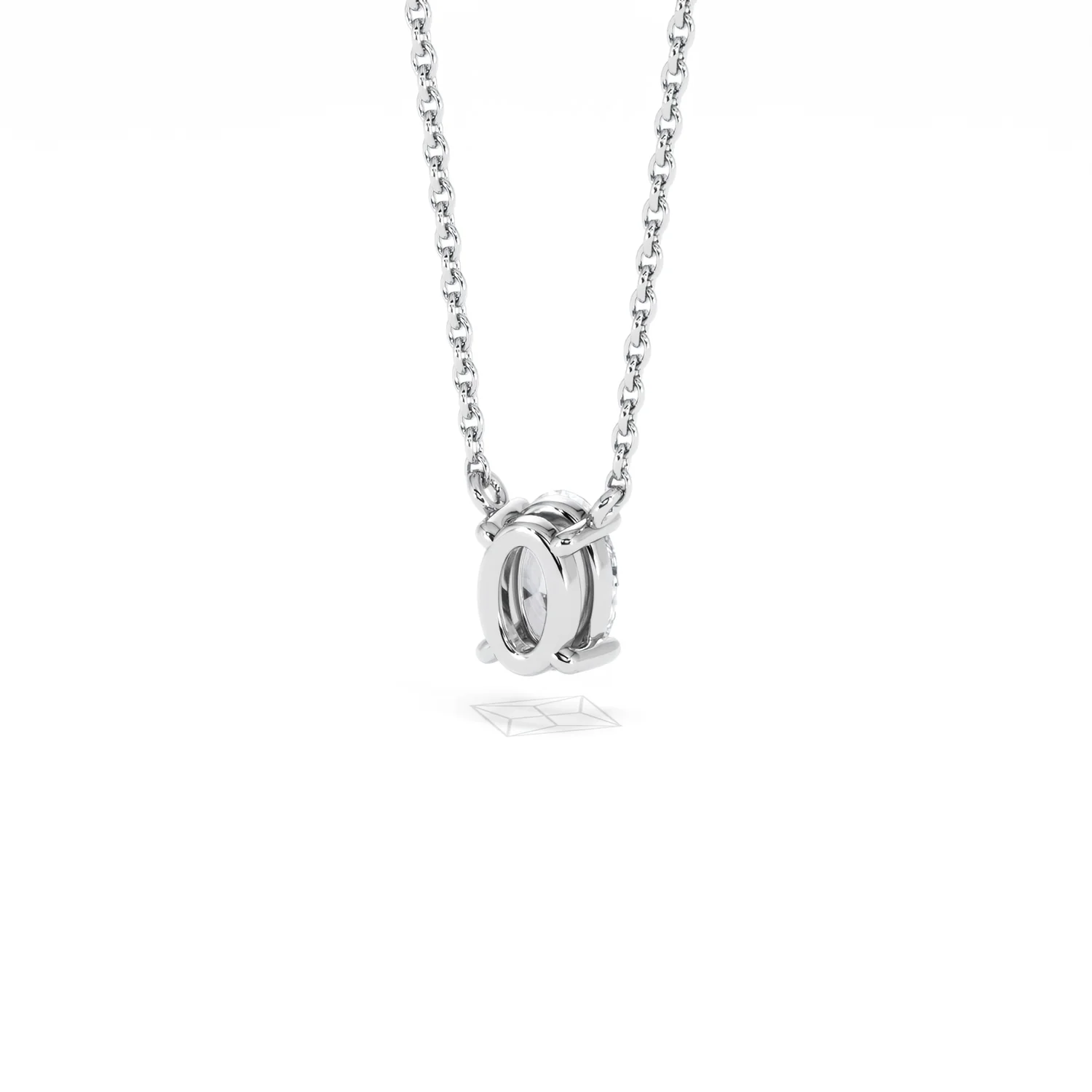 Wanderlust Floating Oval Cut Lab Diamond Solitaire Necklace 0.50ct H/SI in 9K White Gold - Image 44