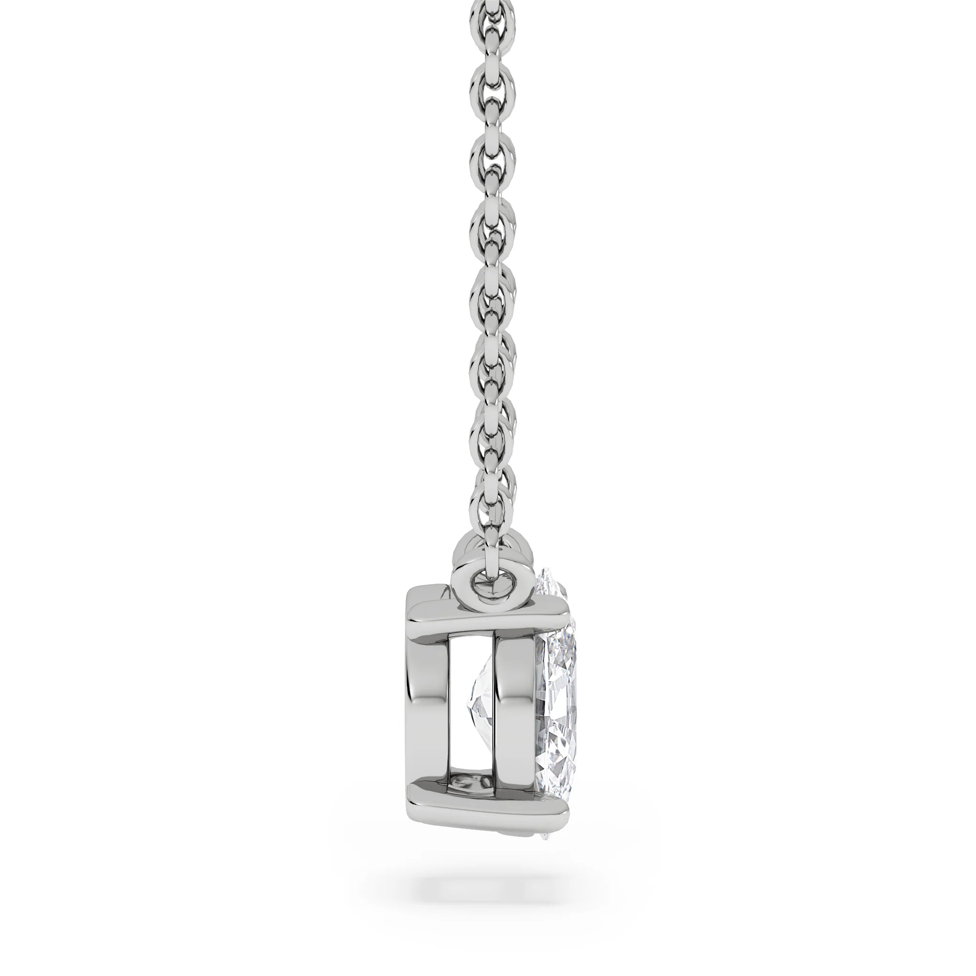 Wanderlust Floating Oval Cut Lab Diamond Solitaire Necklace 0.50ct H/SI in 9K White Gold - Image 5