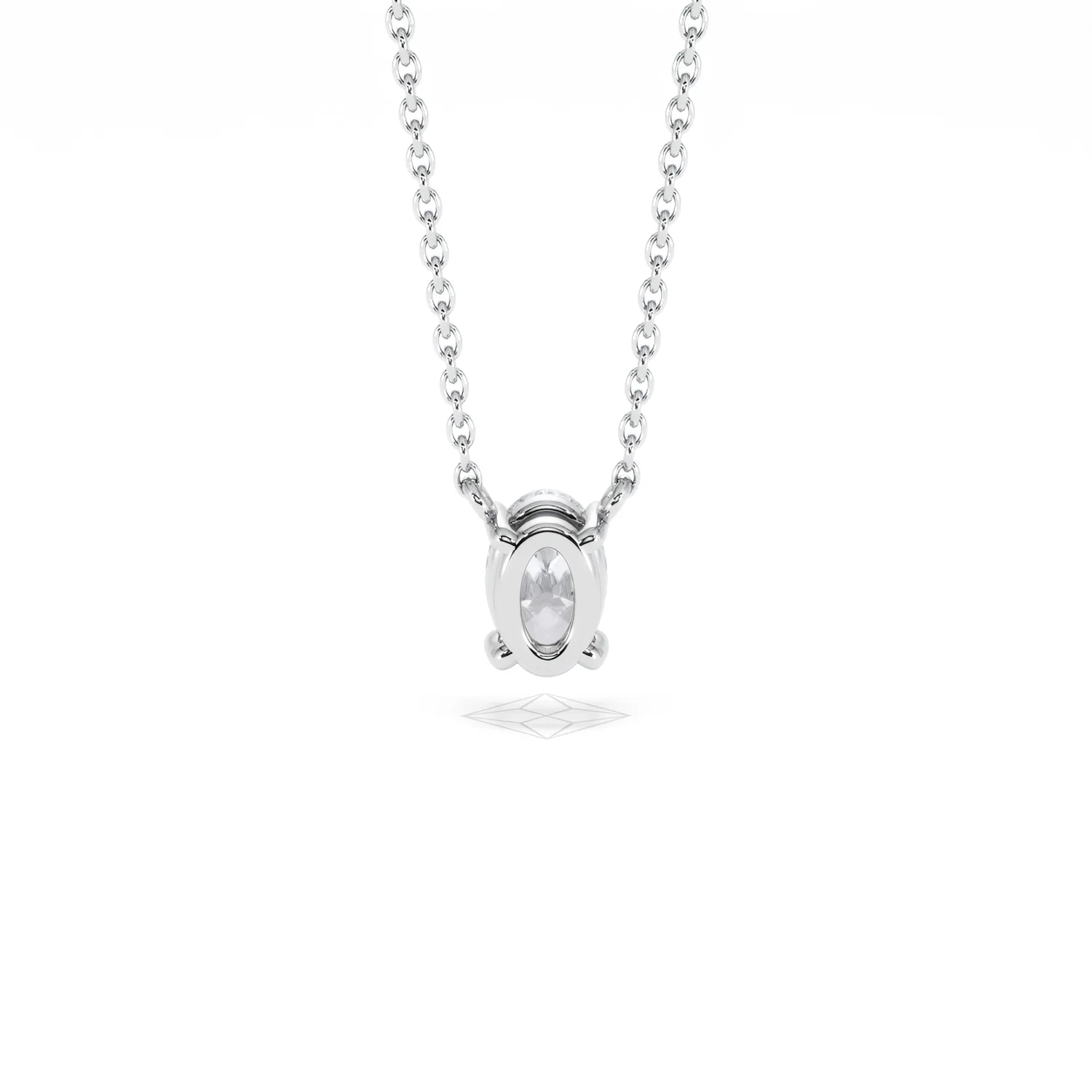 Wanderlust Floating Oval Cut Lab Diamond Solitaire Necklace 0.50ct H/SI in 9K White Gold - Image 50