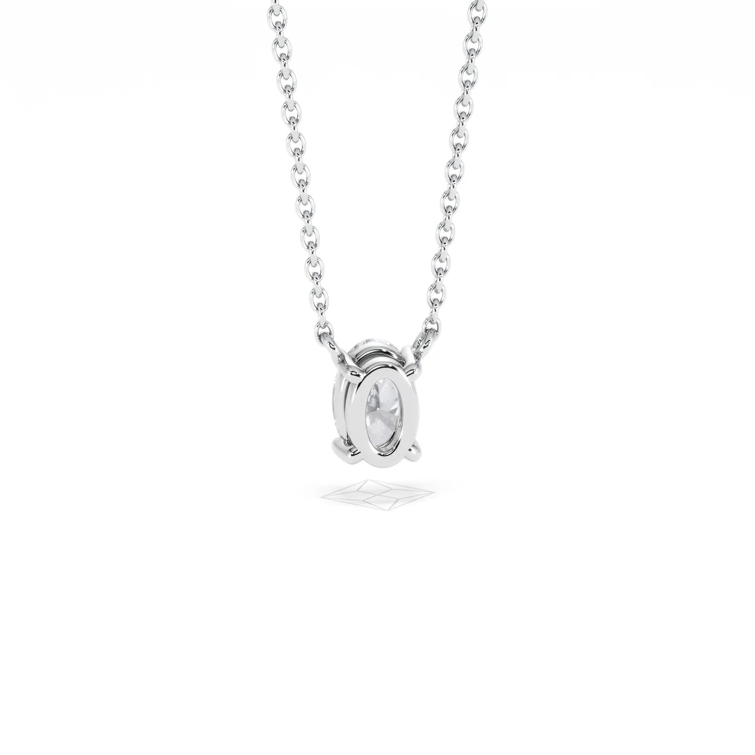 Wanderlust Floating Oval Cut Lab Diamond Solitaire Necklace 0.50ct H/SI in 9K White Gold - Image 52