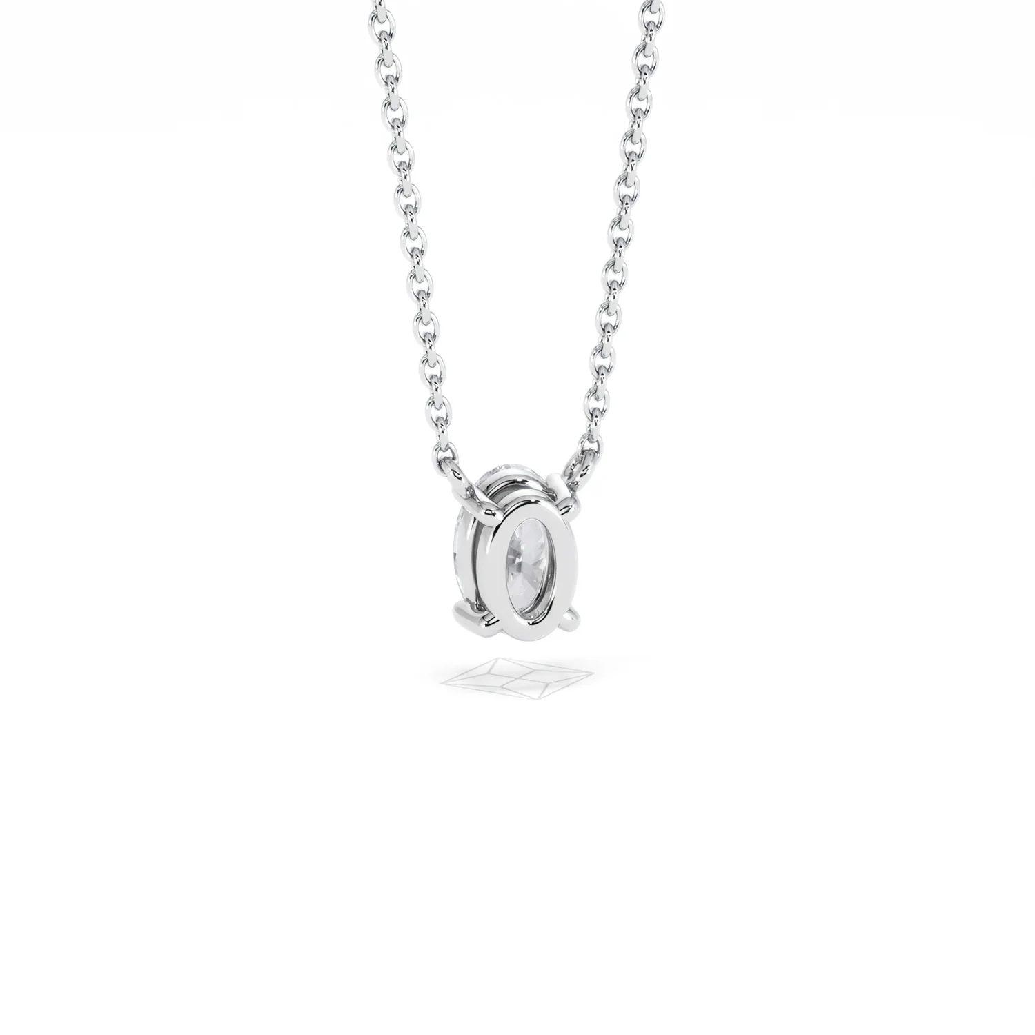 Wanderlust Floating Oval Cut Lab Diamond Solitaire Necklace 0.50ct H/SI in 9K White Gold - Image 53