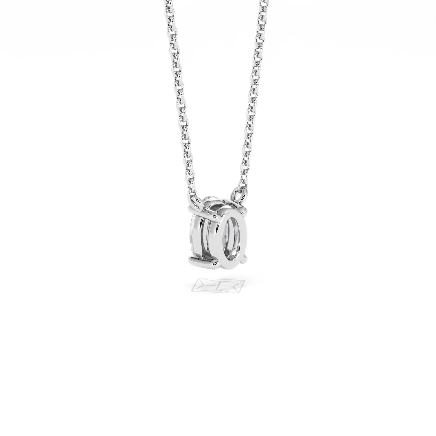 Wanderlust Floating Oval Cut Lab Diamond Solitaire Necklace 0.50ct H/SI in 9K White Gold - Image 58