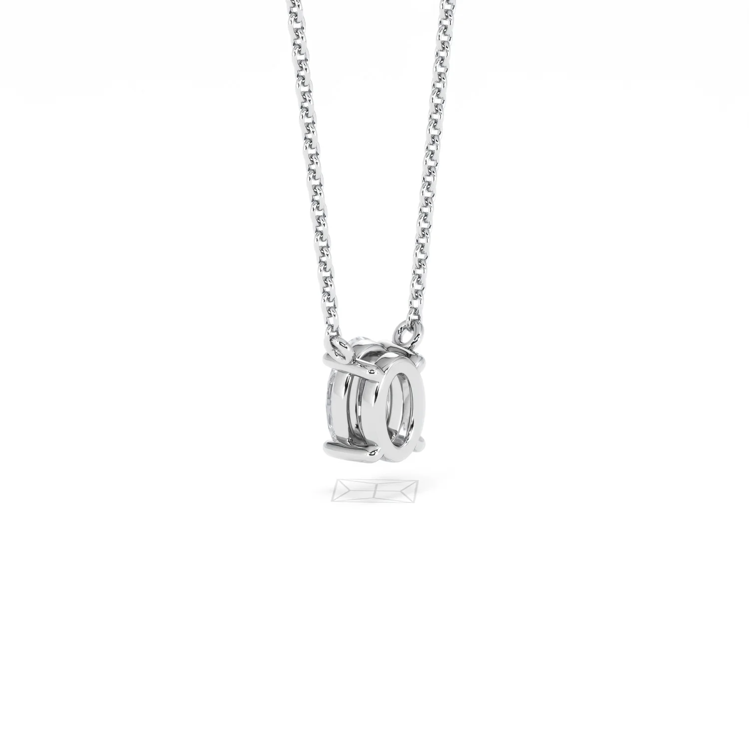Wanderlust Floating Oval Cut Lab Diamond Solitaire Necklace 0.50ct H/SI in 9K White Gold - Image 59