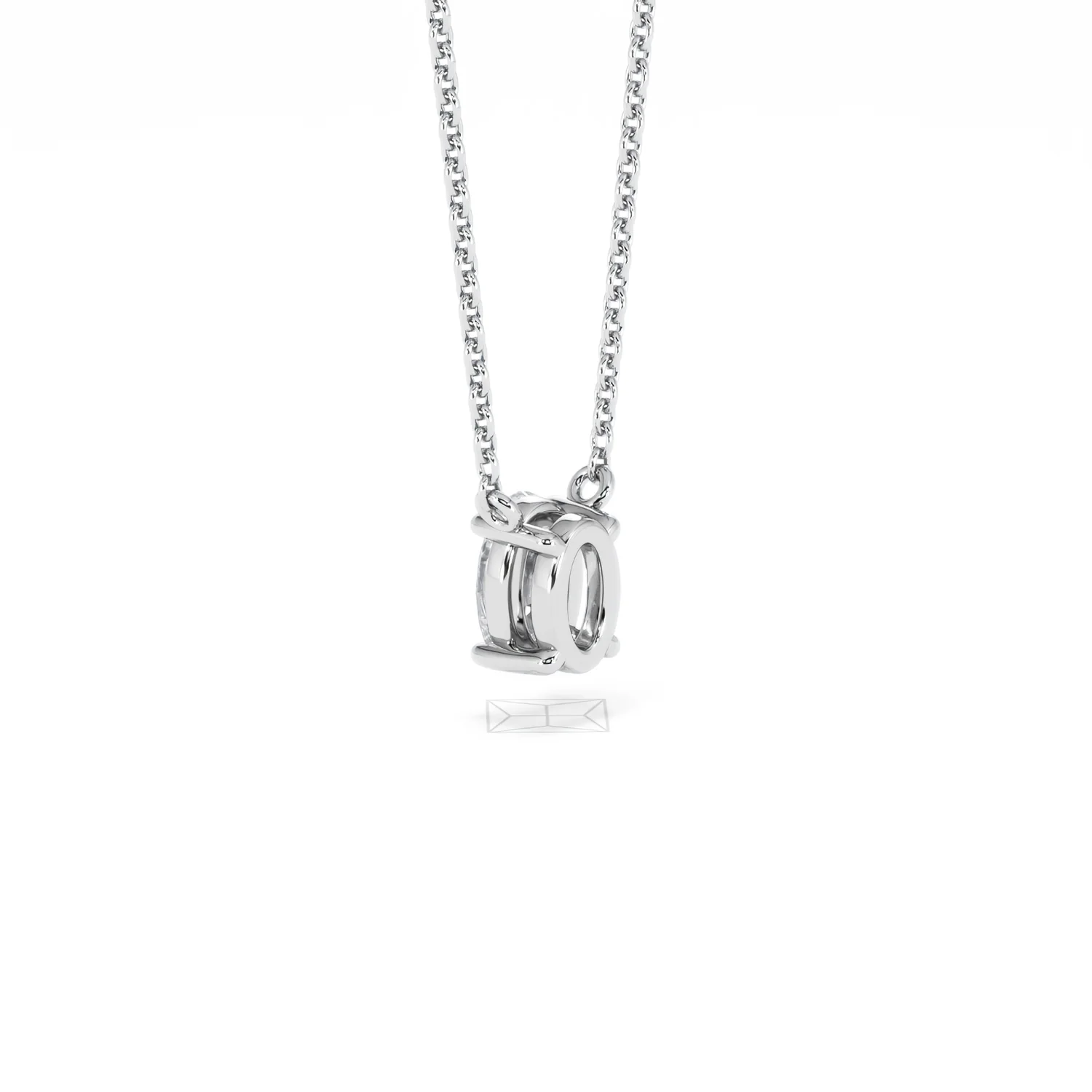 Wanderlust Floating Oval Cut Lab Diamond Solitaire Necklace 0.50ct H/SI in 9K White Gold - Image 60