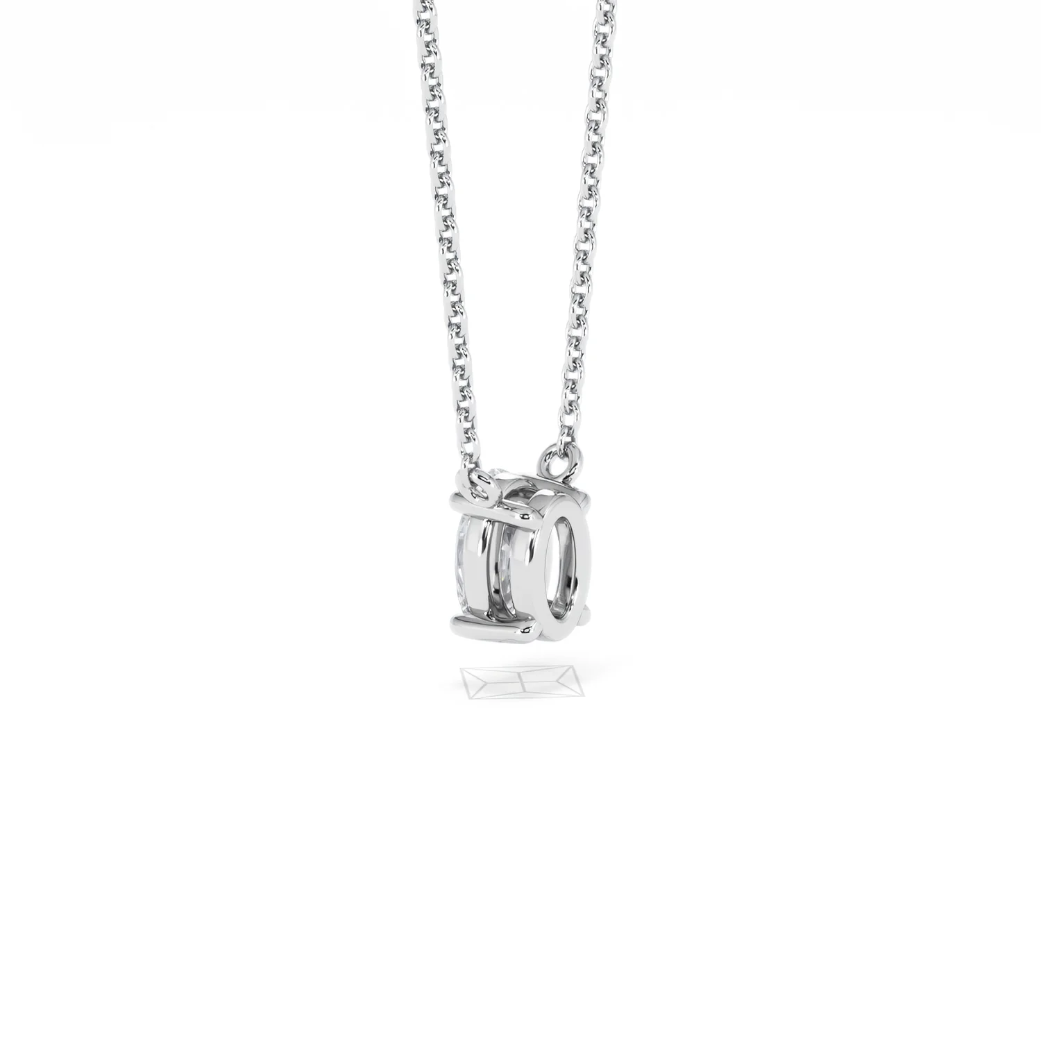 Wanderlust Floating Oval Cut Lab Diamond Solitaire Necklace 0.50ct H/SI in 9K White Gold - Image 61