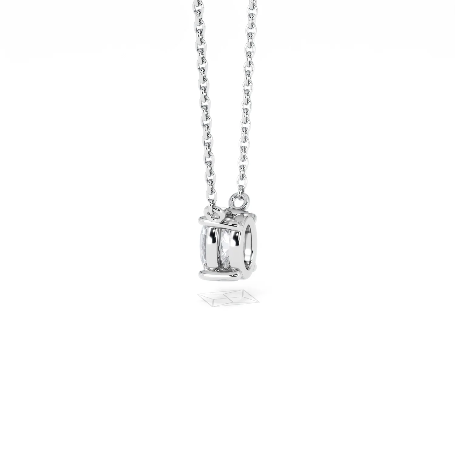 Wanderlust Floating Oval Cut Lab Diamond Solitaire Necklace 0.50ct H/SI in 9K White Gold - Image 64